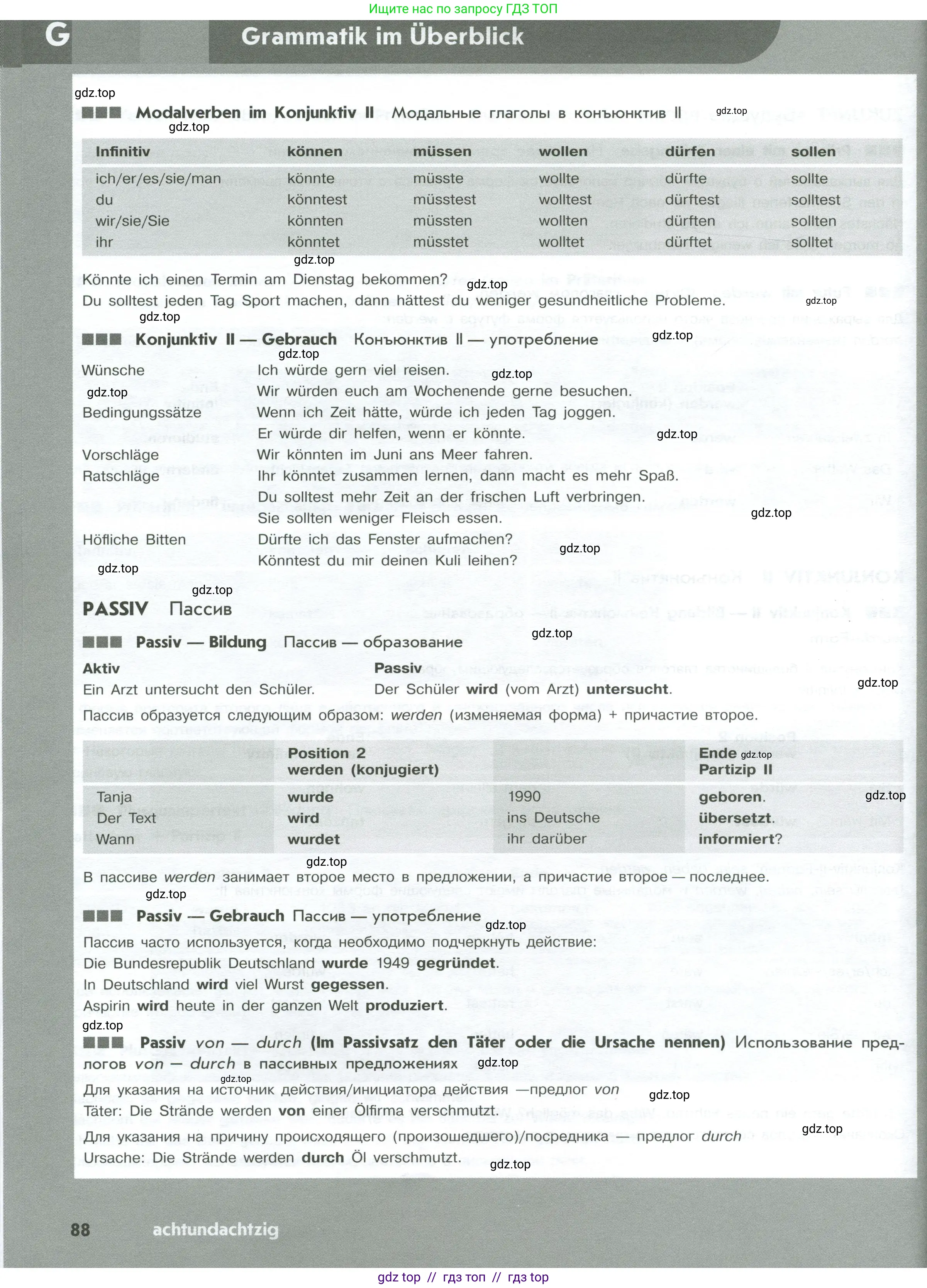 Немецкий язык (Deutsch), 10 класс рабочая тетрадь (arbeitsbuch), авторы: Бажанов Александр Евгеньевич, Фурманова София Львовна, Джин Фридерике (Jin Friederike), Рорман Лутц (Rohrmann Lutz), Михалак Магдалена (Michalak Magdalena), Фосс Уте (Voß Ute), издательство Просвещение, Москва, 2019, страница 88