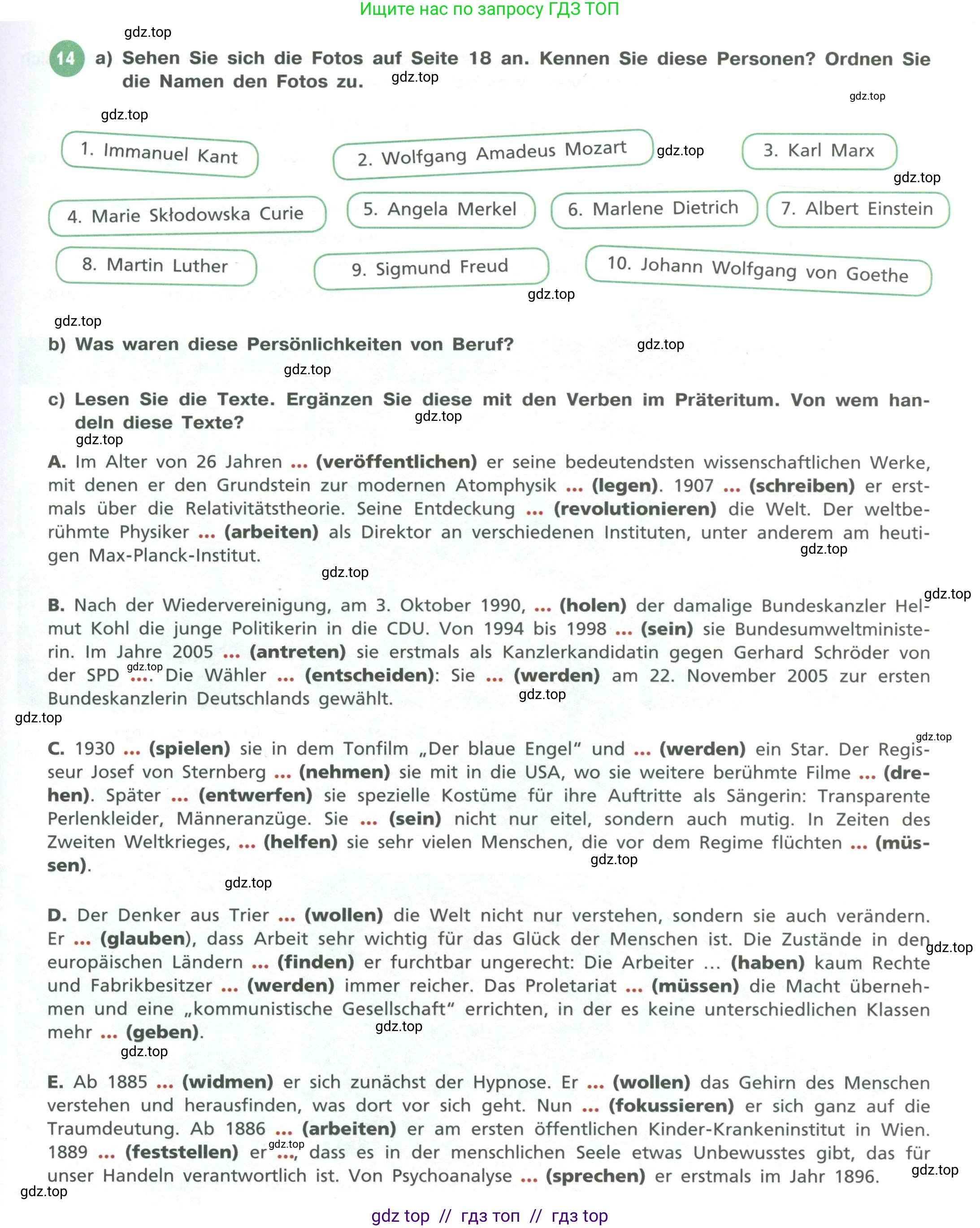 Немецкий язык (Deutsch), 11 класс учебник (lehrbuch), авторы: Бим Инесса Львовна (Bim I), Лытаева Мария Александровна (Lytajewa M), издательство Просвещение, Москва, страница 19, номер 14, Условие