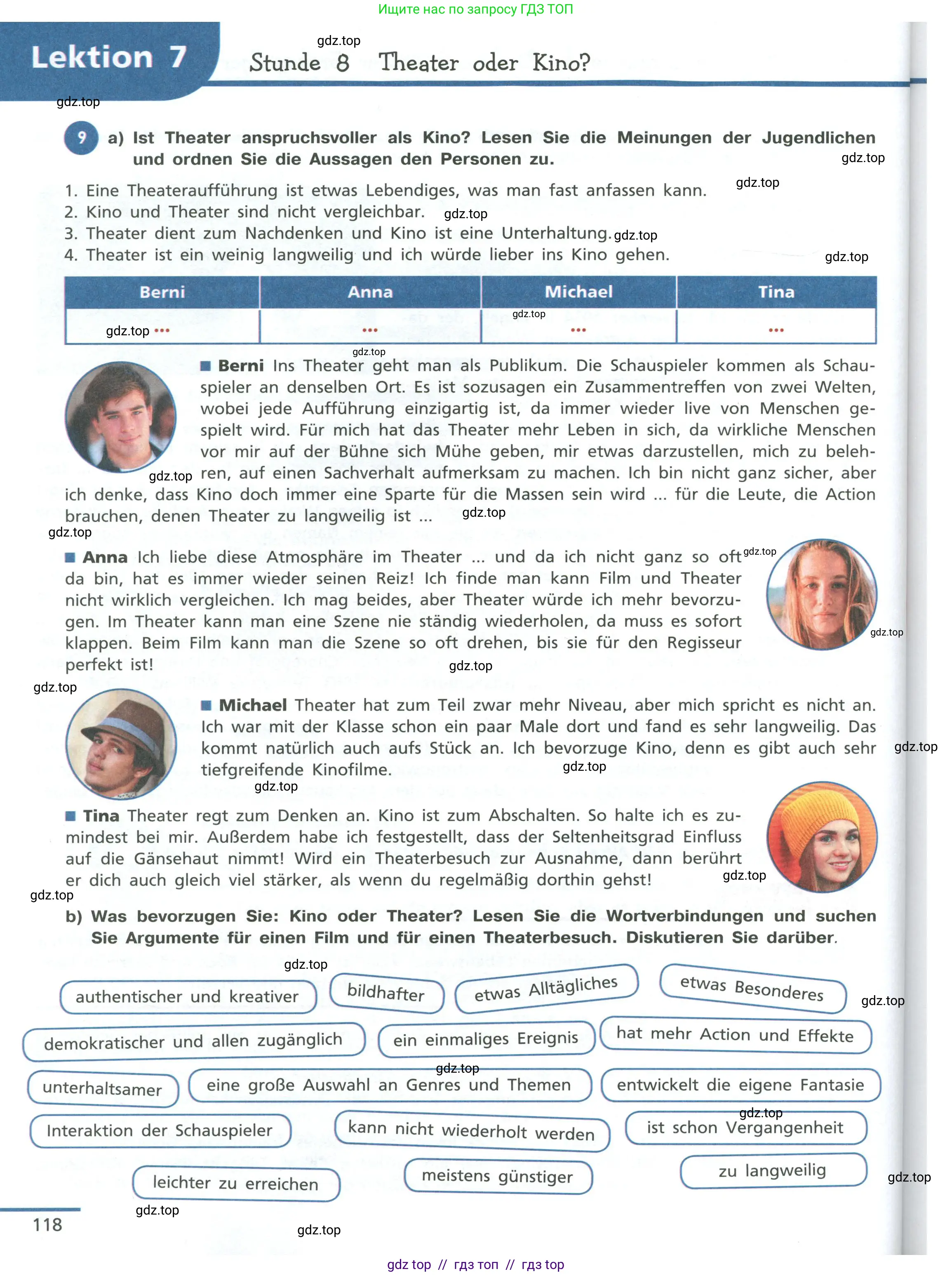 Немецкий язык (Deutsch), 11 класс учебник (lehrbuch), авторы: Бим Инесса Львовна (Bim I), Лытаева Мария Александровна (Lytajewa M), издательство Просвещение, Москва, страница 118