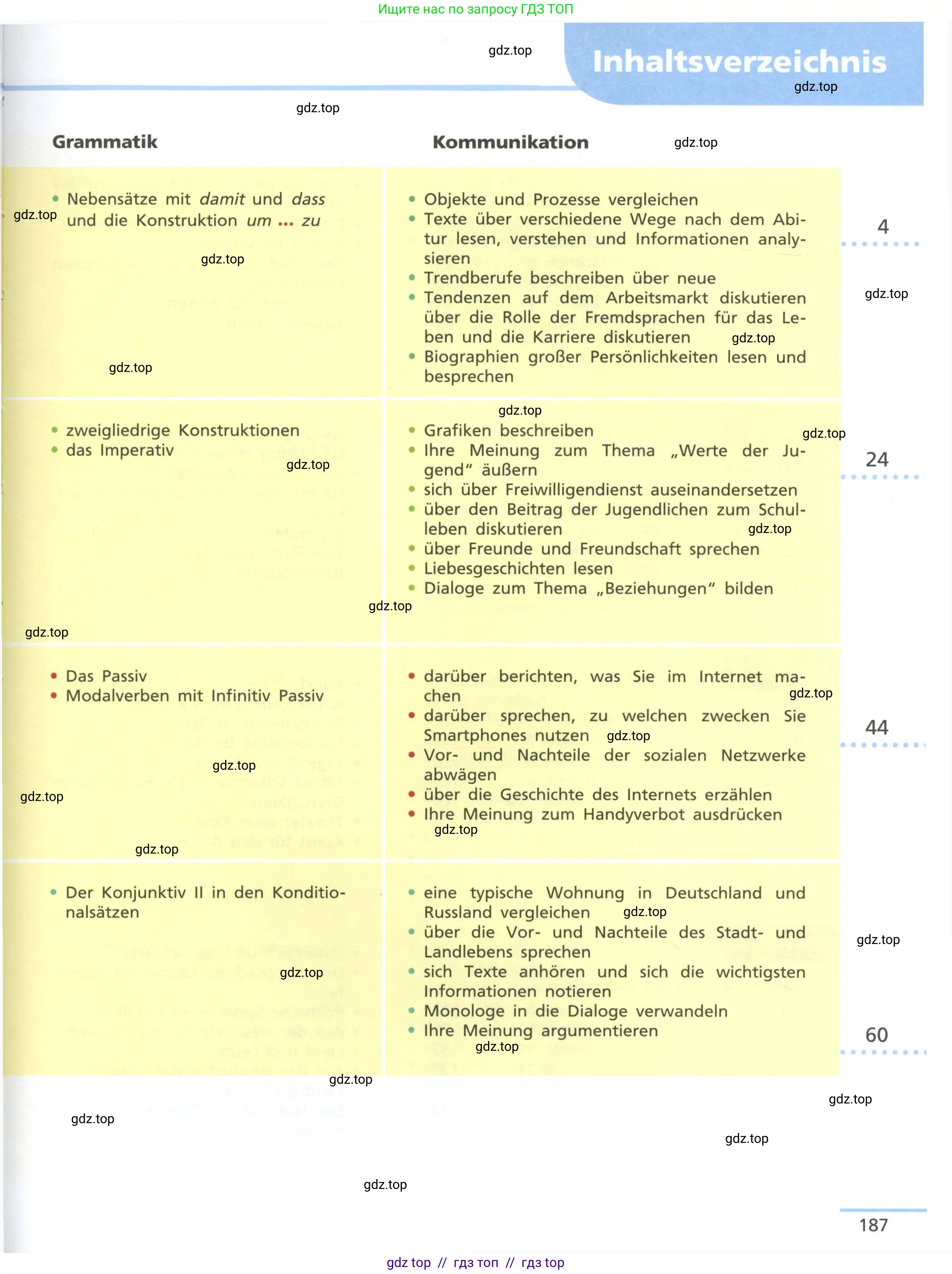 Немецкий язык (Deutsch), 11 класс учебник (lehrbuch), авторы: Бим Инесса Львовна (Bim I), Лытаева Мария Александровна (Lytajewa M), издательство Просвещение, Москва, страница 187