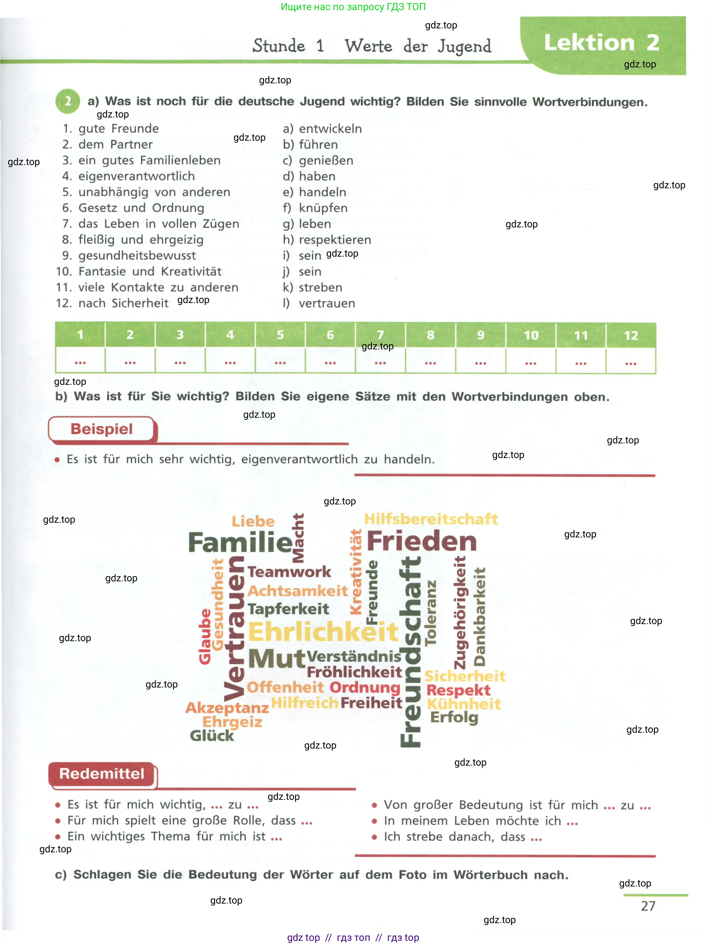 Немецкий язык (Deutsch), 11 класс учебник (lehrbuch), авторы: Бим Инесса Львовна (Bim I), Лытаева Мария Александровна (Lytajewa M), издательство Просвещение, Москва, страница 27