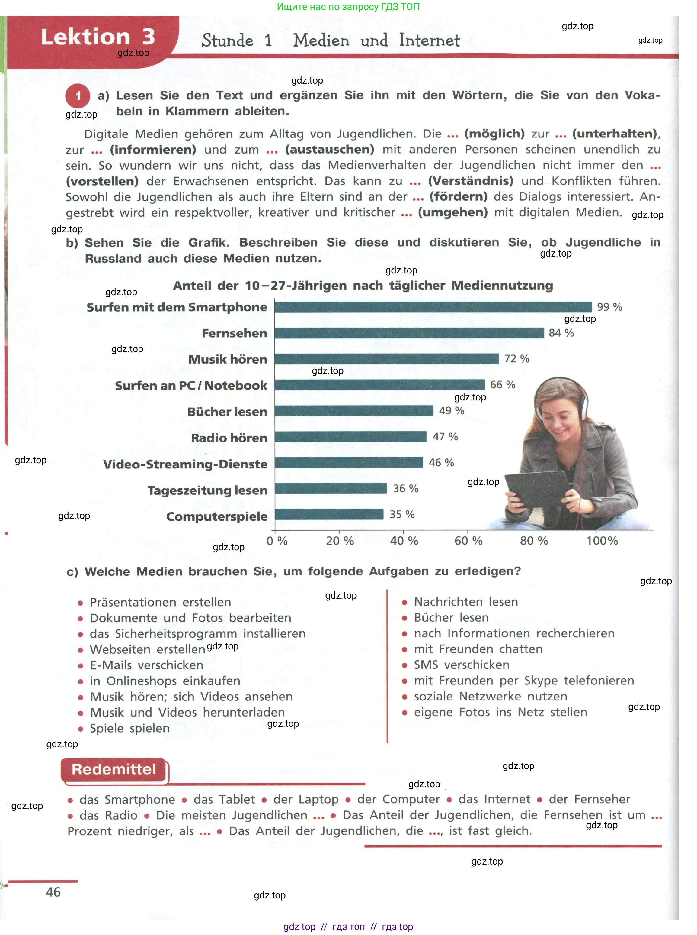 Немецкий язык (Deutsch), 11 класс учебник (lehrbuch), авторы: Бим Инесса Львовна (Bim I), Лытаева Мария Александровна (Lytajewa M), издательство Просвещение, Москва, страница 46