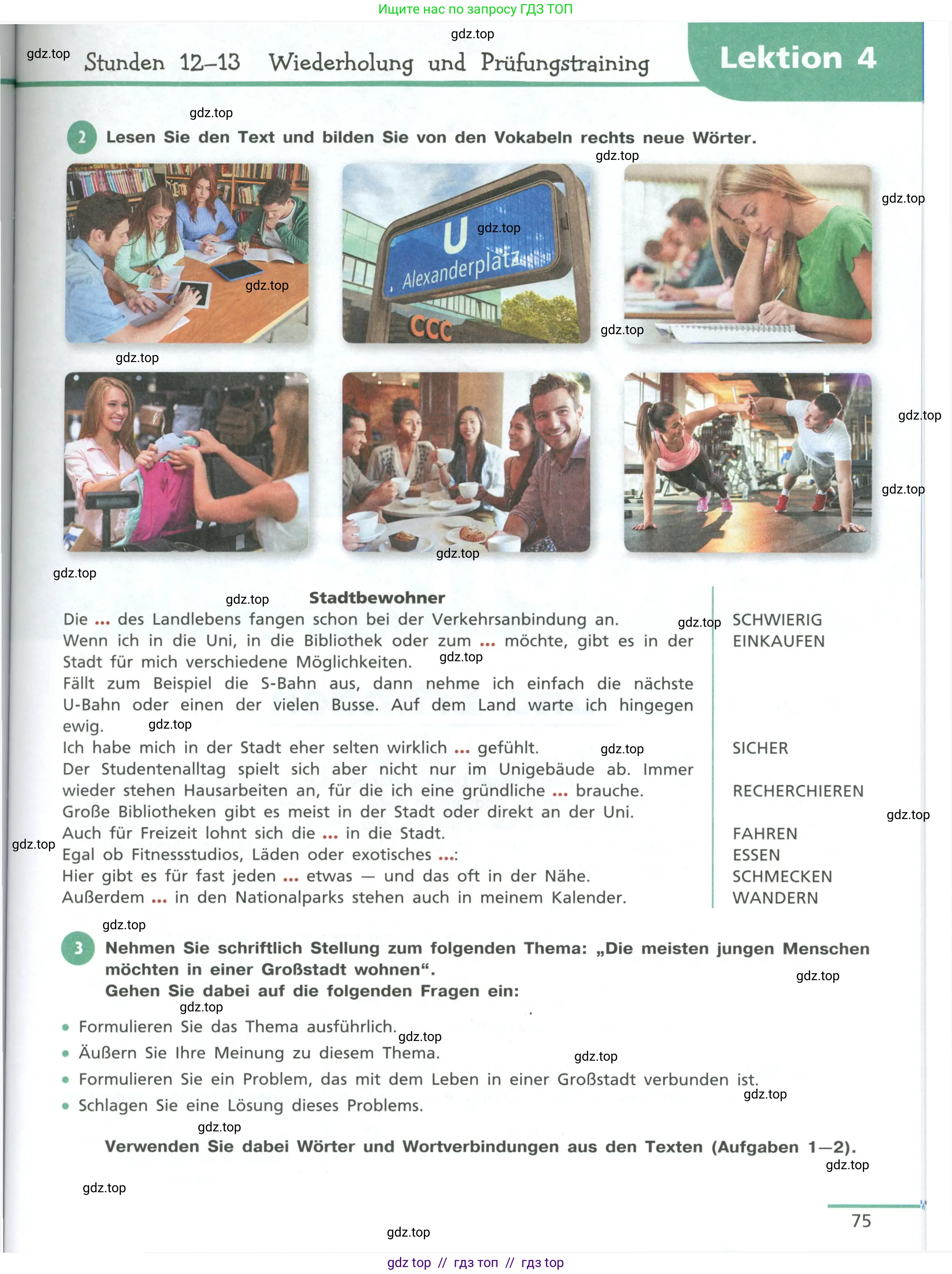 Немецкий язык (Deutsch), 11 класс учебник (lehrbuch), авторы: Бим Инесса Львовна (Bim I), Лытаева Мария Александровна (Lytajewa M), издательство Просвещение, Москва, страница 75