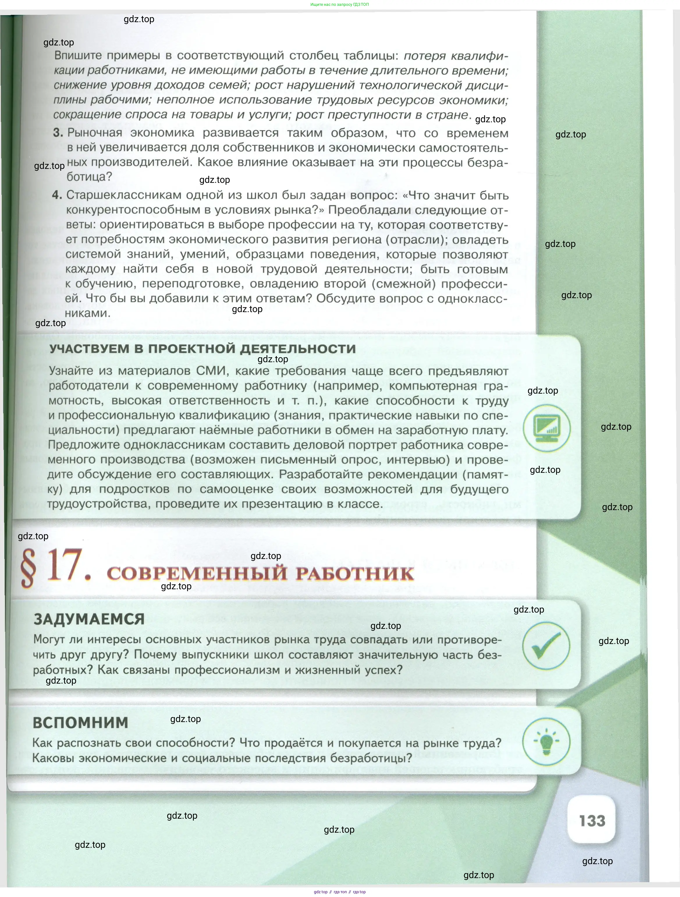 Обществознание, 8 класс Учебник, авторы: Боголюбов Леонид Наумович, Городецкая Наталия Ивановна, Иванова Людмила Фроловна, Лазебникова Анна Юрьевна, Рутковская Елена Лазаревна, Лобанов Илья Анатольевич, Французова Ольга Александровна, Зуев Василий Евгеньевич, Коланьков Александр Валерьевич, Бабенко Андрей Викторович, издательство Просвещение, Москва, 2023, зелёного цвета, страница 133