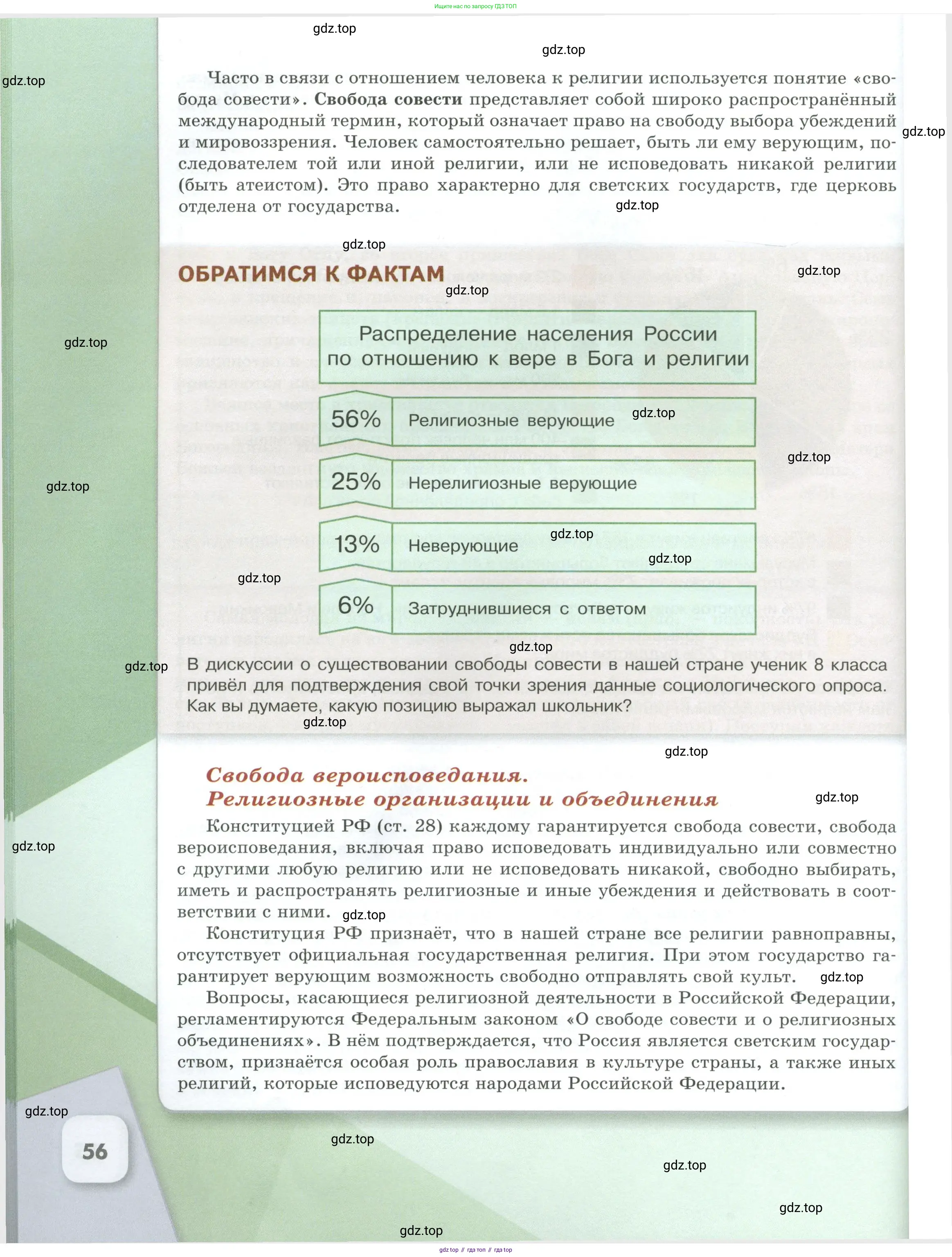 Обществознание, 8 класс Учебник, авторы: Боголюбов Леонид Наумович, Городецкая Наталия Ивановна, Иванова Людмила Фроловна, Лазебникова Анна Юрьевна, Рутковская Елена Лазаревна, Лобанов Илья Анатольевич, Французова Ольга Александровна, Зуев Василий Евгеньевич, Коланьков Александр Валерьевич, Бабенко Андрей Викторович, издательство Просвещение, Москва, 2023, зелёного цвета, страница 56