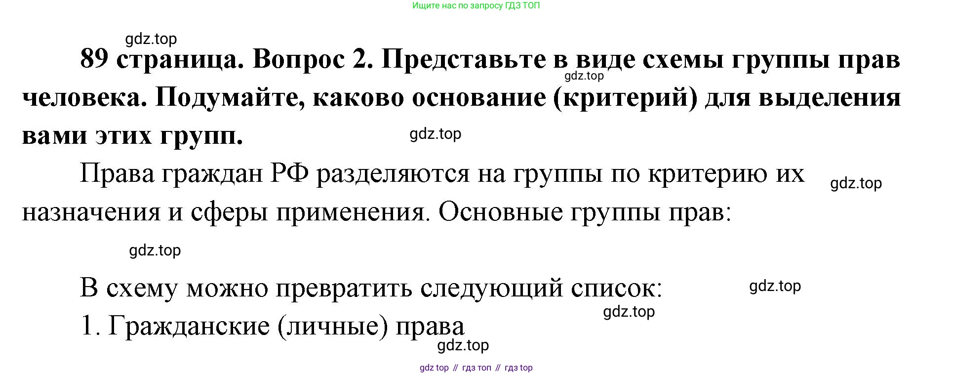 ГДЗ Обществознание, 9 класс Учебник, авторы: Боголюбов Леонид Наумович, Лазебникова Анна Юрьевна, Лобанов Илья Анатольевич, издательство Просвещение, Москва, 2023, сиреневого цвета, страница 89, номер 2, Решение 1 (краткий ответ)