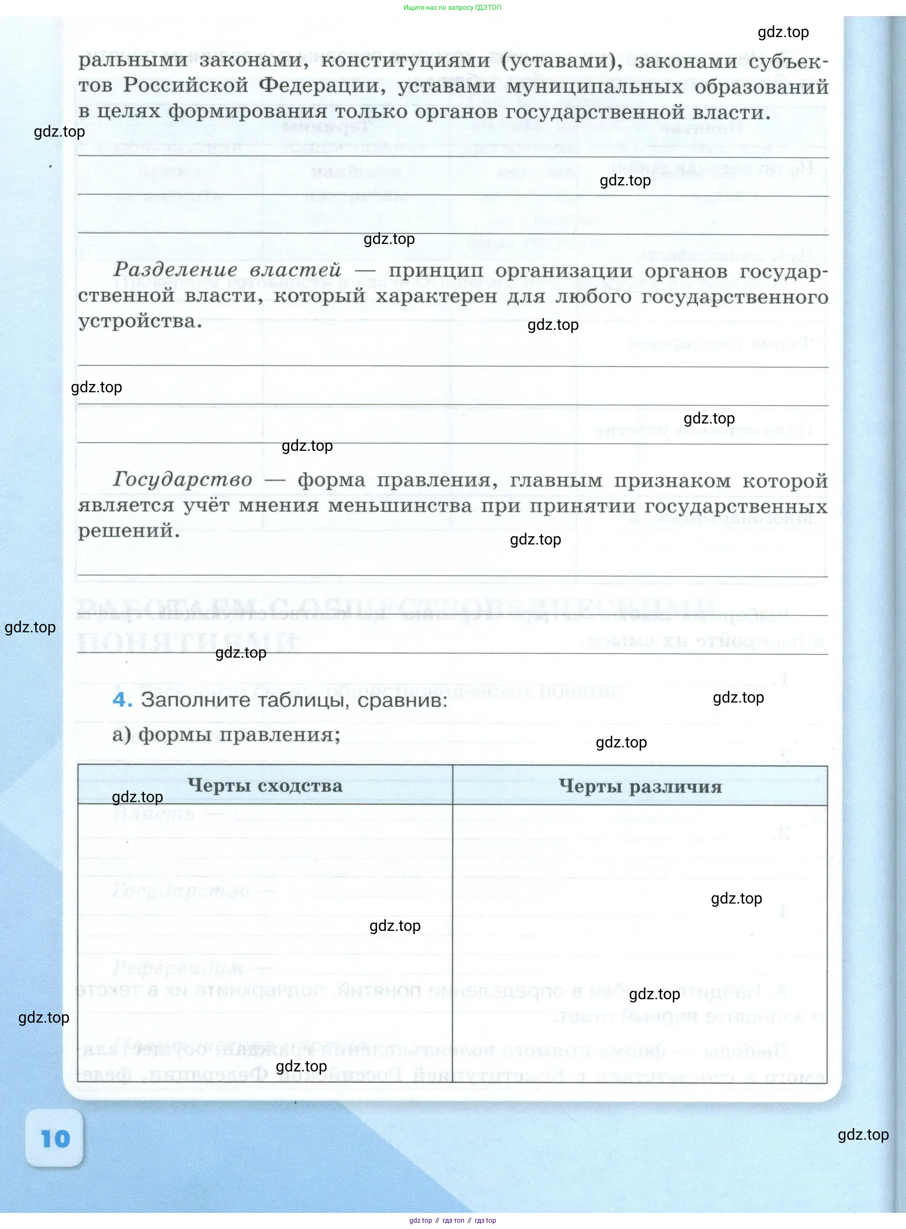 Обществознание, 9 класс рабочая тетрадь, авторы: Лазебникова Анна Юрьевна, Лобанов Илья Анатольевич, издательство Просвещение, Москва, 2024, страница 10