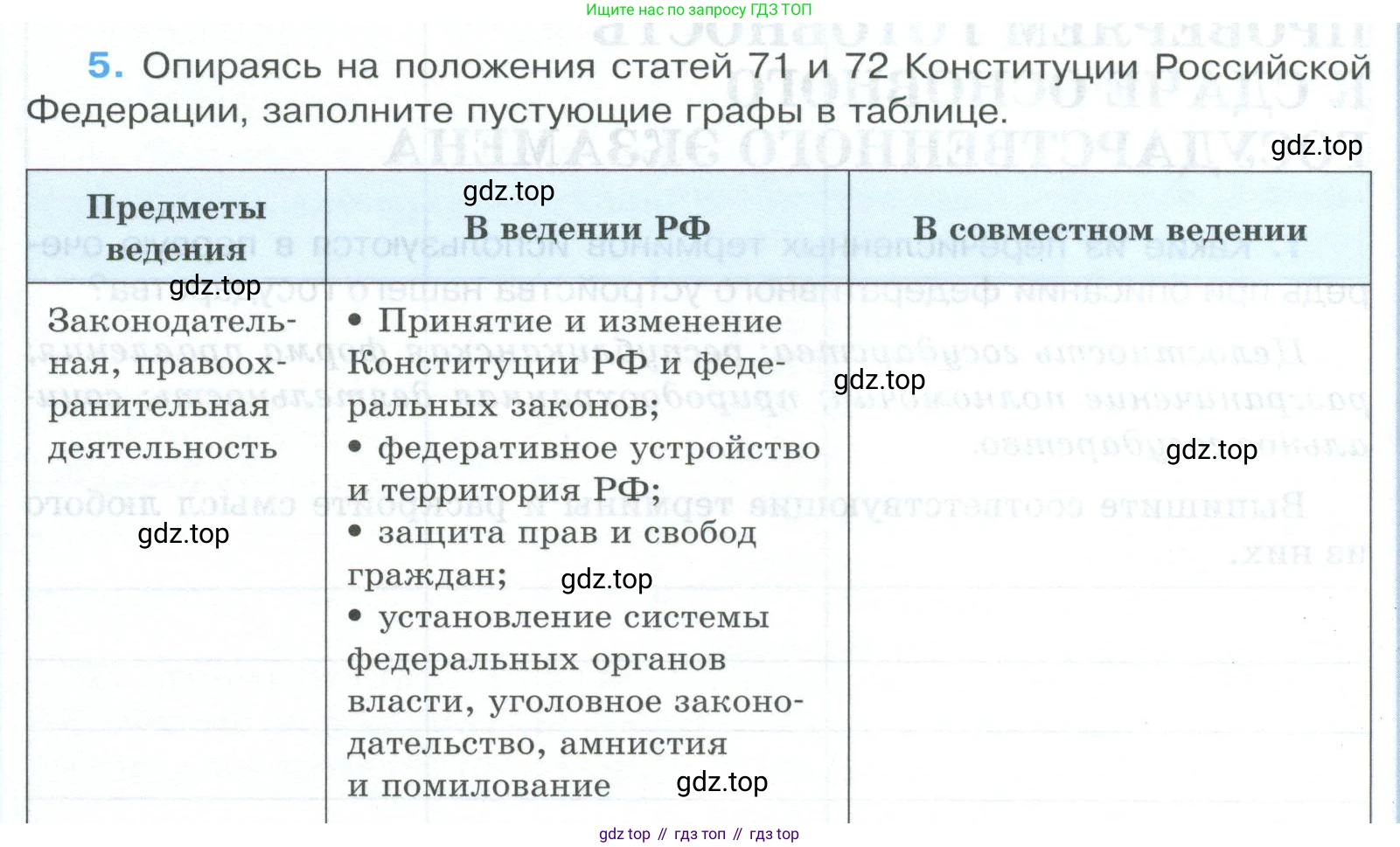ГДЗ Обществознание, 9 класс рабочая тетрадь, авторы: Лазебникова Анна Юрьевна, Лобанов Илья Анатольевич, издательство Просвещение, Москва, 2024, страница 58, номер 5, Условие