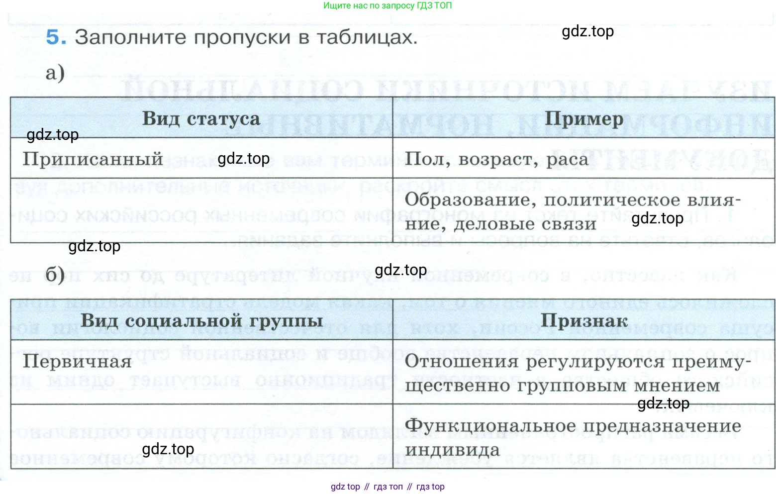 ГДЗ Обществознание, 9 класс рабочая тетрадь, авторы: Лазебникова Анна Юрьевна, Лобанов Илья Анатольевич, издательство Просвещение, Москва, 2024, страница 69, номер 5, Условие
