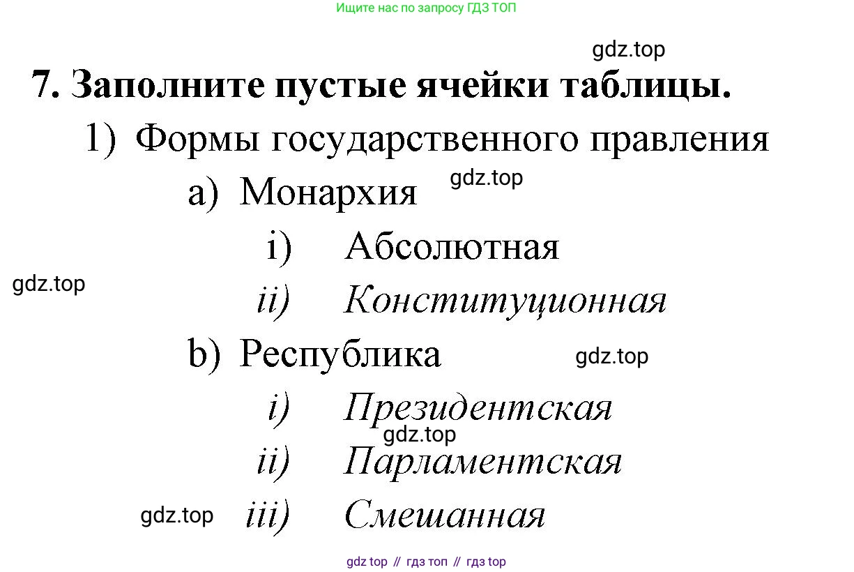 ГДЗ Обществознание, 9 класс рабочая тетрадь, авторы: Лазебникова Анна Юрьевна, Лобанов Илья Анатольевич, издательство Просвещение, Москва, 2024, страница 31, номер 7, Решение