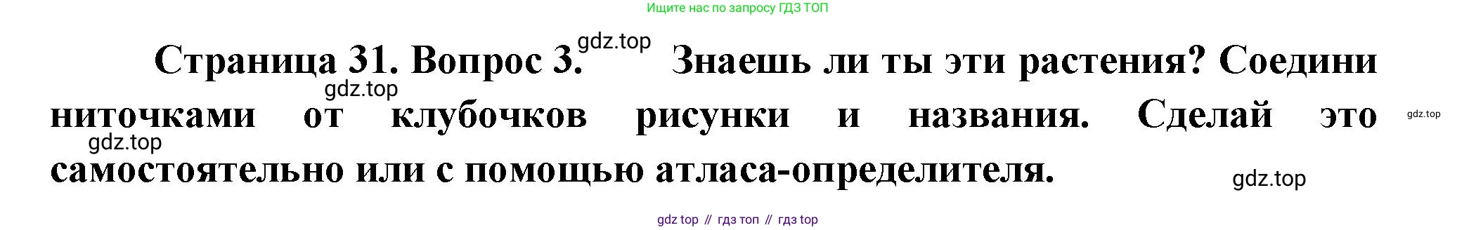 ГДЗ Окружающий мир, 1 класс рабочая тетрадь, авторы: Плешаков Андрей Анатольевич, Новицкая Марина Юрьевна, издательство Просвещение, Москва, 2023, белого цвета, Часть 1, страница 31, номер 3, Решение