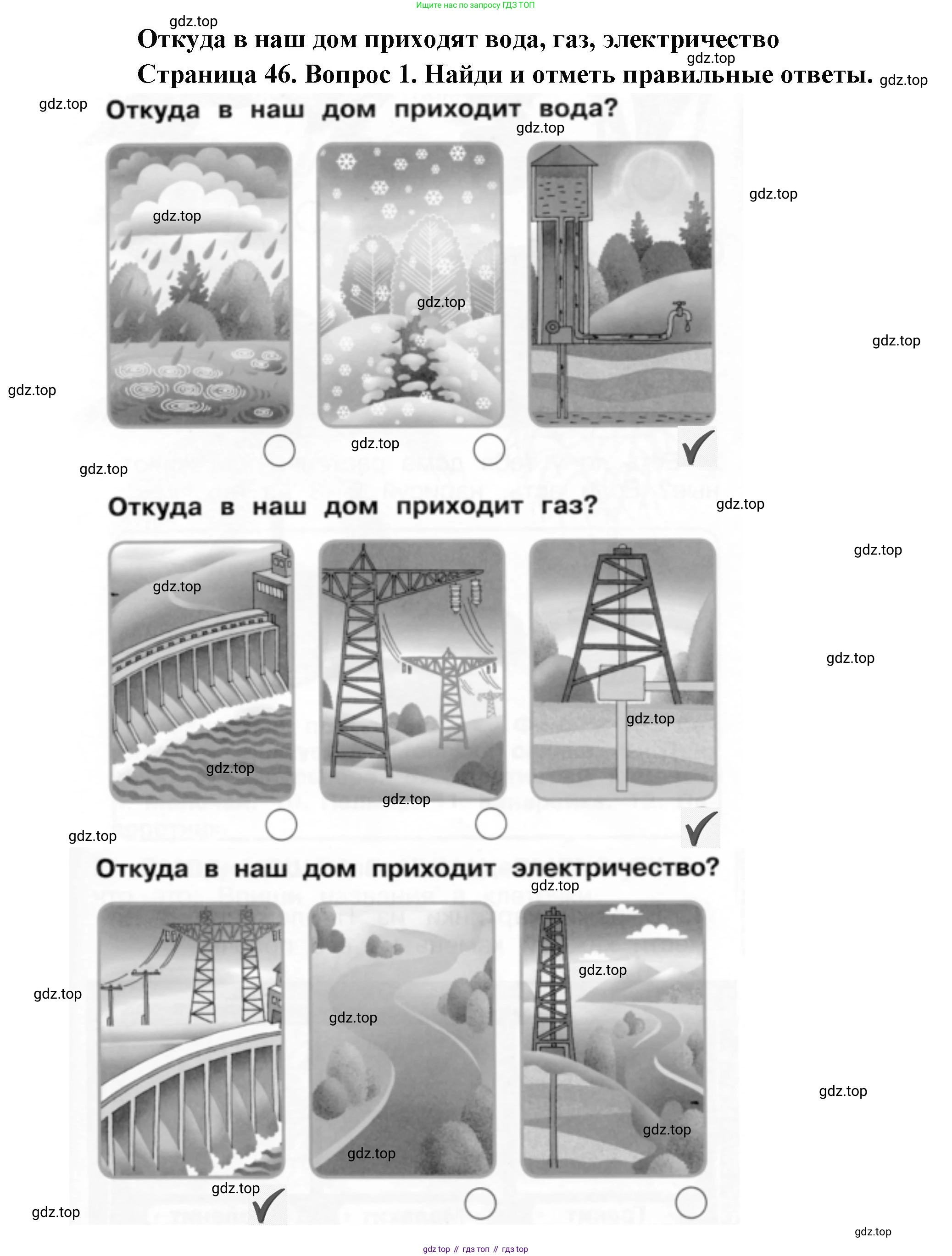 ГДЗ Окружающий мир, 1 класс рабочая тетрадь, авторы: Плешаков Андрей Анатольевич, Новицкая Марина Юрьевна, издательство Просвещение, Москва, 2023, белого цвета, Часть 1, страница 46, номер 1, Решение