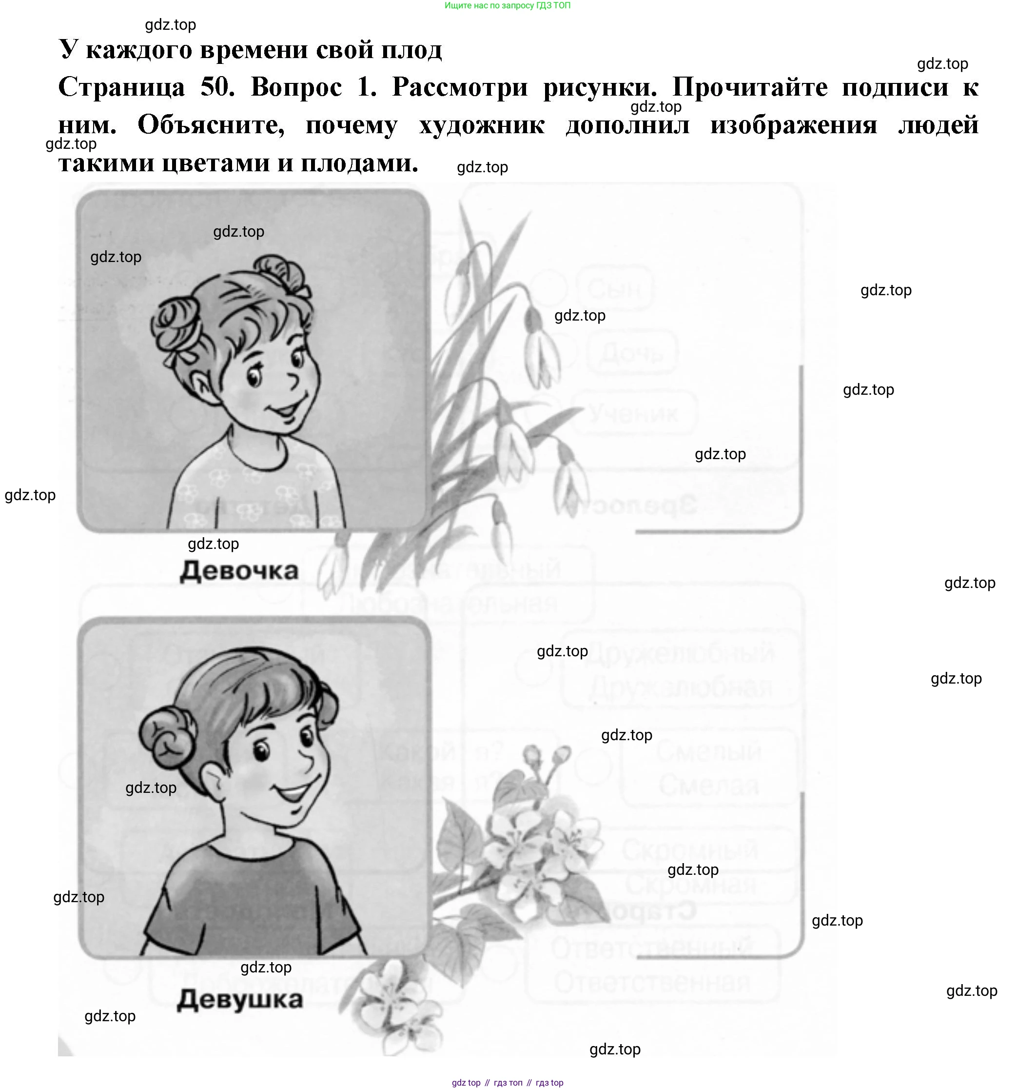 ГДЗ Окружающий мир, 1 класс рабочая тетрадь, авторы: Плешаков Андрей Анатольевич, Новицкая Марина Юрьевна, издательство Просвещение, Москва, 2023, белого цвета, Часть 2, страница 50, номер 1, Решение