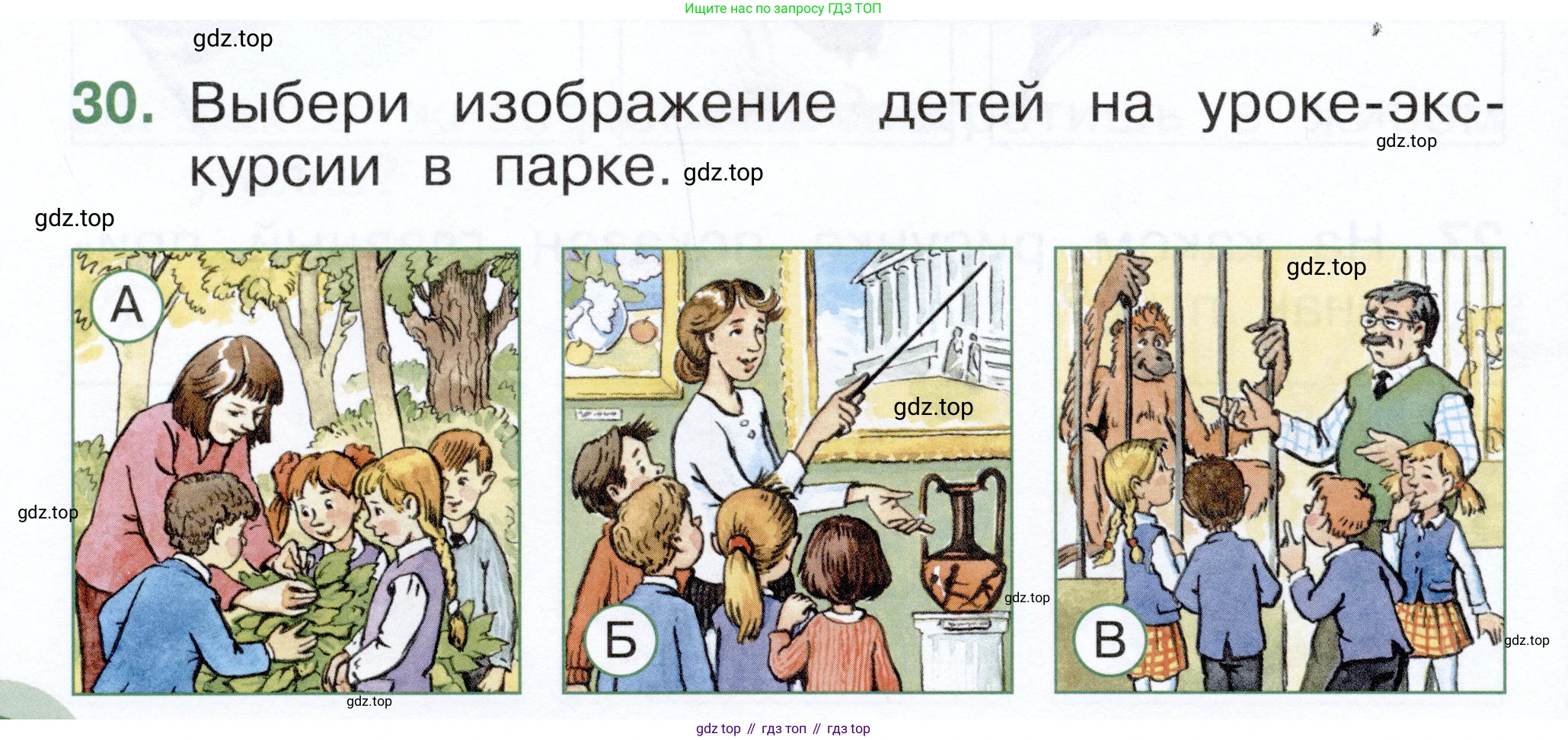 ГДЗ Окружающий мир, 1 класс Тесты, авторы: Плешаков Андрей Анатольевич, Новицкая Марина Юрьевна, Назарова З Д, издательство Просвещение, Москва, 2019, белого цвета, страница 22, номер 30, Условие