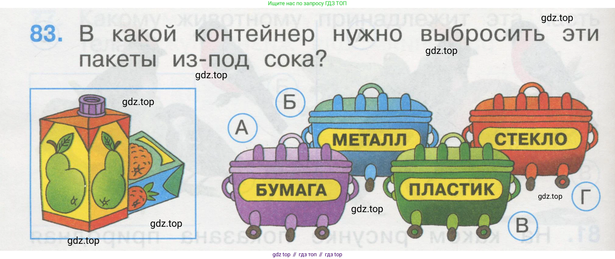 ГДЗ Окружающий мир, 1 класс Тесты, авторы: Плешаков Андрей Анатольевич, Гара Наталья Николаевна, Назарова З Д, издательство Просвещение, Москва, 2015, белого цвета, страница 30, номер 83, Условие