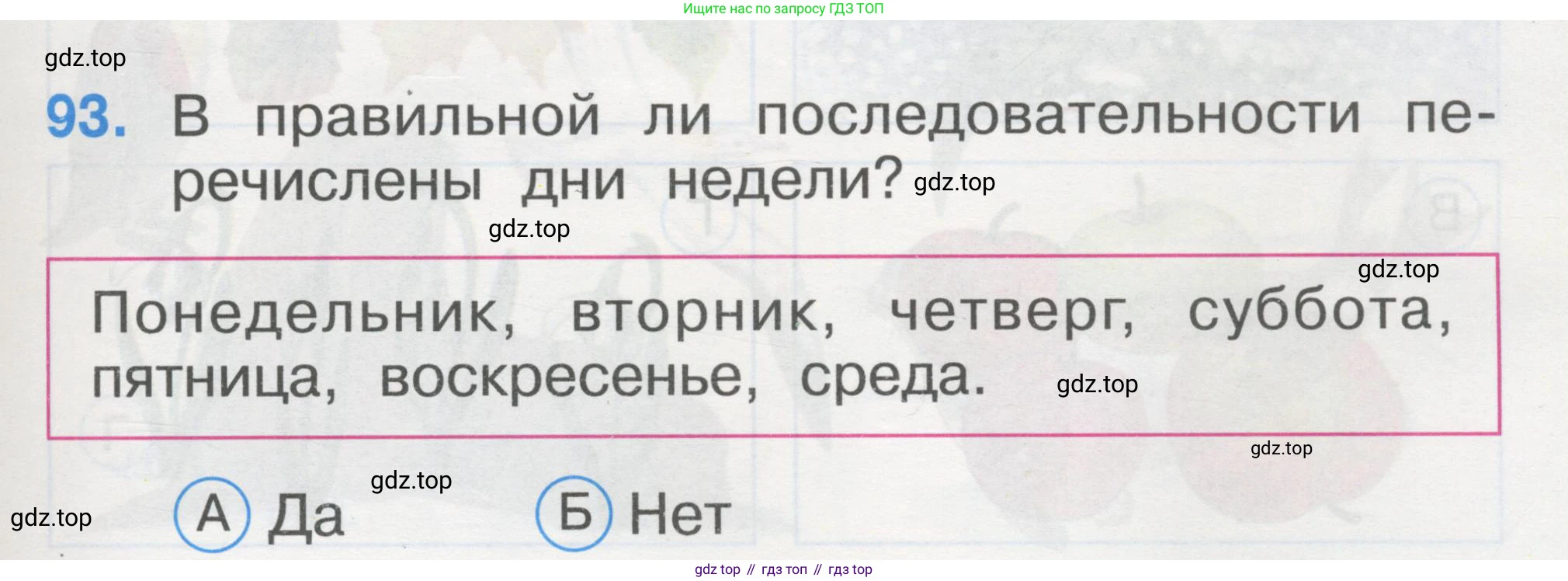 ГДЗ Окружающий мир, 1 класс Тесты, авторы: Плешаков Андрей Анатольевич, Гара Наталья Николаевна, Назарова З Д, издательство Просвещение, Москва, 2015, белого цвета, страница 33, номер 93, Условие