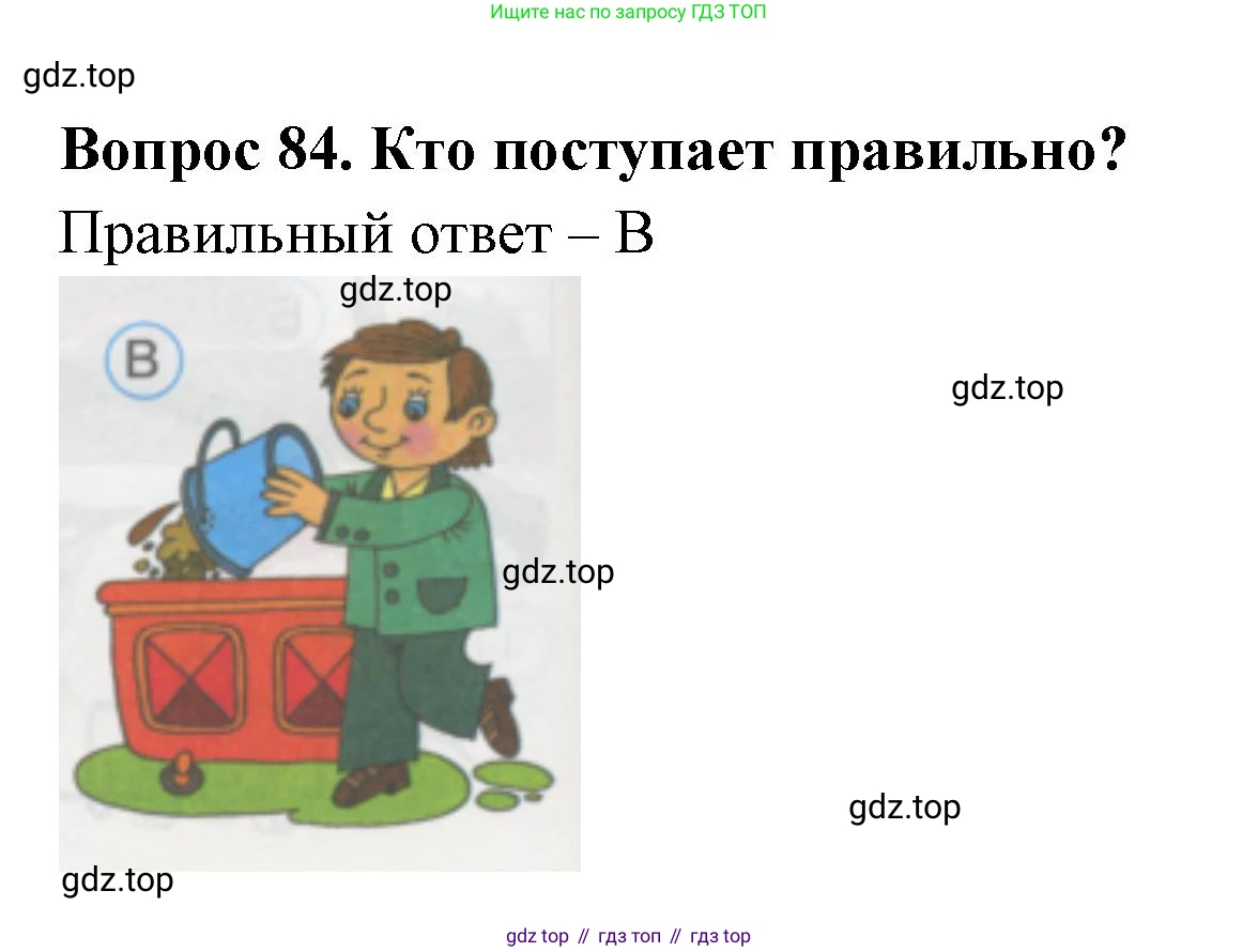ГДЗ Окружающий мир, 1 класс Тесты, авторы: Плешаков Андрей Анатольевич, Гара Наталья Николаевна, Назарова З Д, издательство Просвещение, Москва, 2015, белого цвета, страница 30, номер 84, Решение