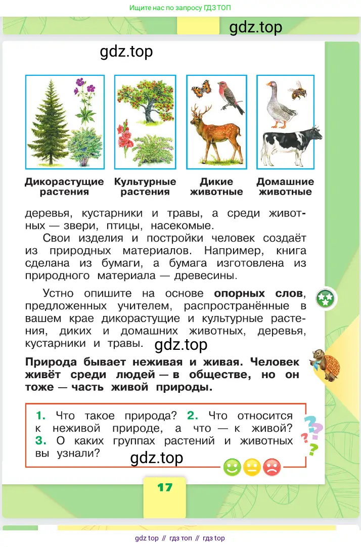 Окружающий мир, 1 класс Учебник, автор: Плешаков Андрей Анатольевич, издательство Просвещение, Москва, 2023, белого цвета, страница 17