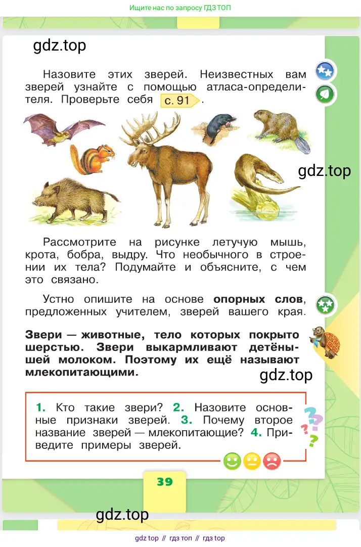 Окружающий мир, 1 класс Учебник, автор: Плешаков Андрей Анатольевич, издательство Просвещение, Москва, 2023, белого цвета, страница 39