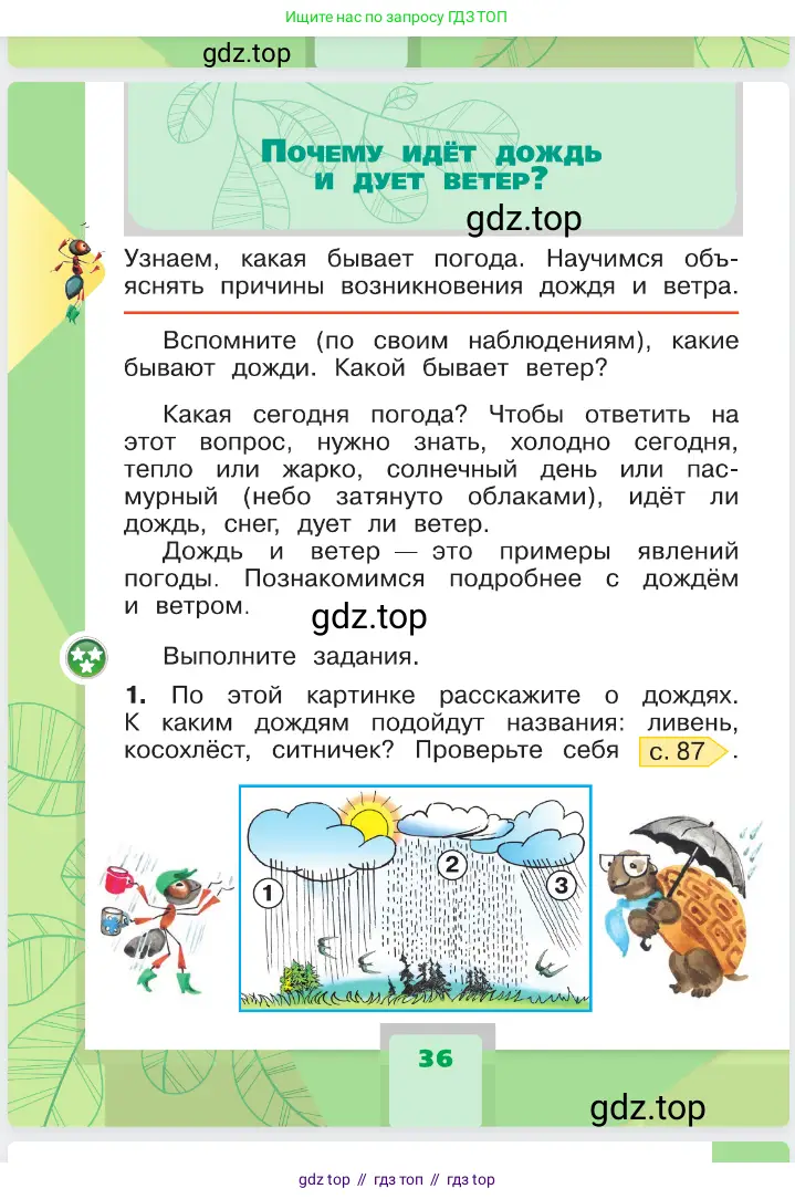 Окружающий мир, 1 класс Учебник, автор: Плешаков Андрей Анатольевич, издательство Просвещение, Москва, 2023, белого цвета, Часть 1, страница 36