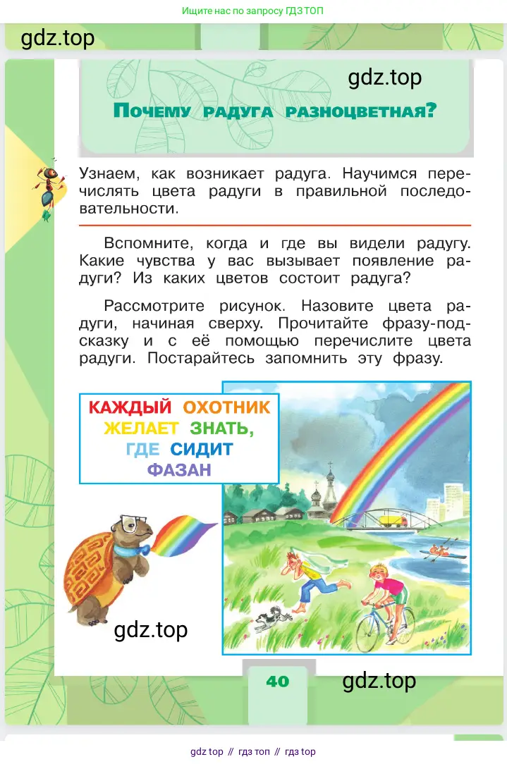 Окружающий мир, 1 класс Учебник, автор: Плешаков Андрей Анатольевич, издательство Просвещение, Москва, 2023, белого цвета, Часть 1, страница 40