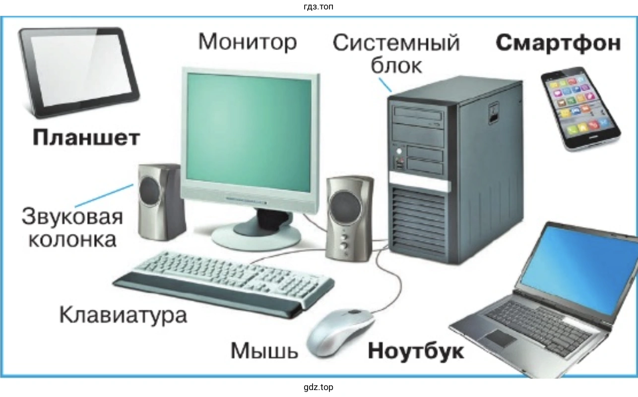 Узнайте, как называются части компьютера
