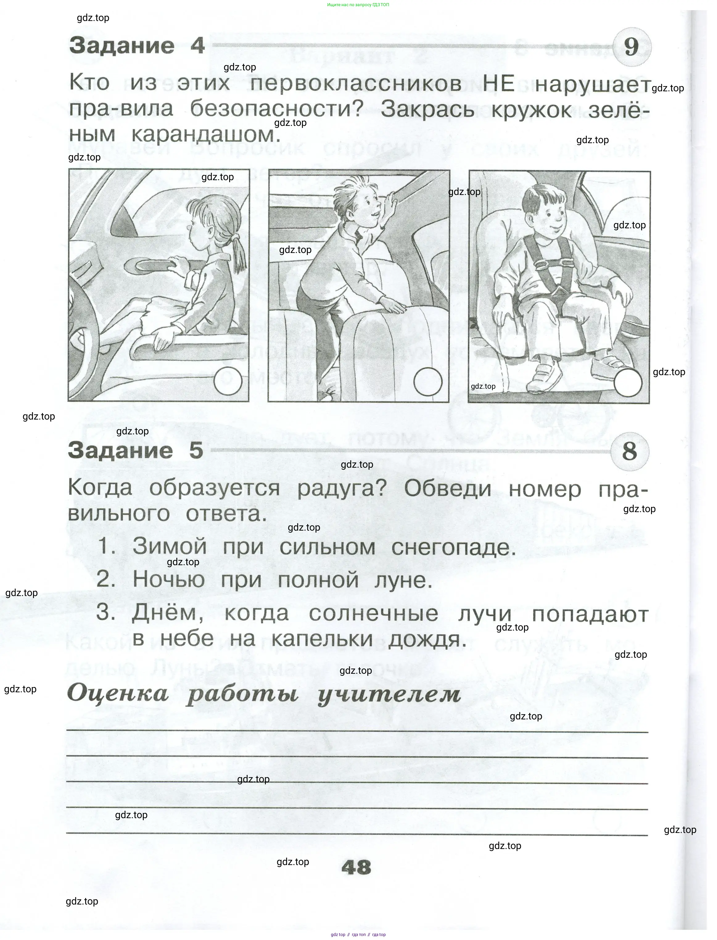 Окружающий мир, 1 класс Проверочные работы, авторы: Плешаков Андрей Анатольевич, Плешаков С А, издательство Просвещение, Москва, 2023, белого цвета, страница 48