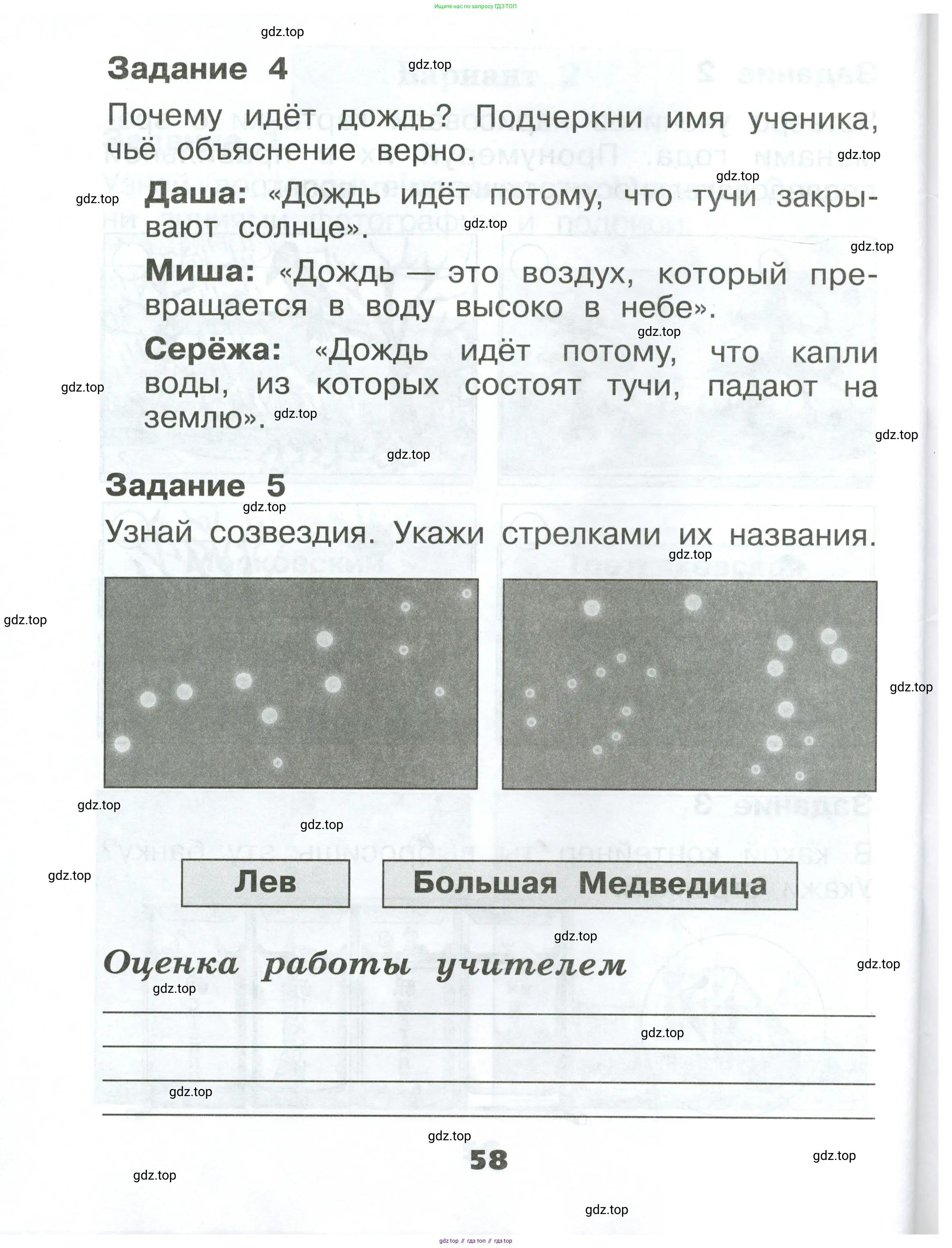 Окружающий мир, 1 класс Проверочные работы, авторы: Плешаков Андрей Анатольевич, Плешаков С А, издательство Просвещение, Москва, 2023, белого цвета, страница 58