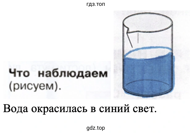 Вода окрасилась в синий свет.