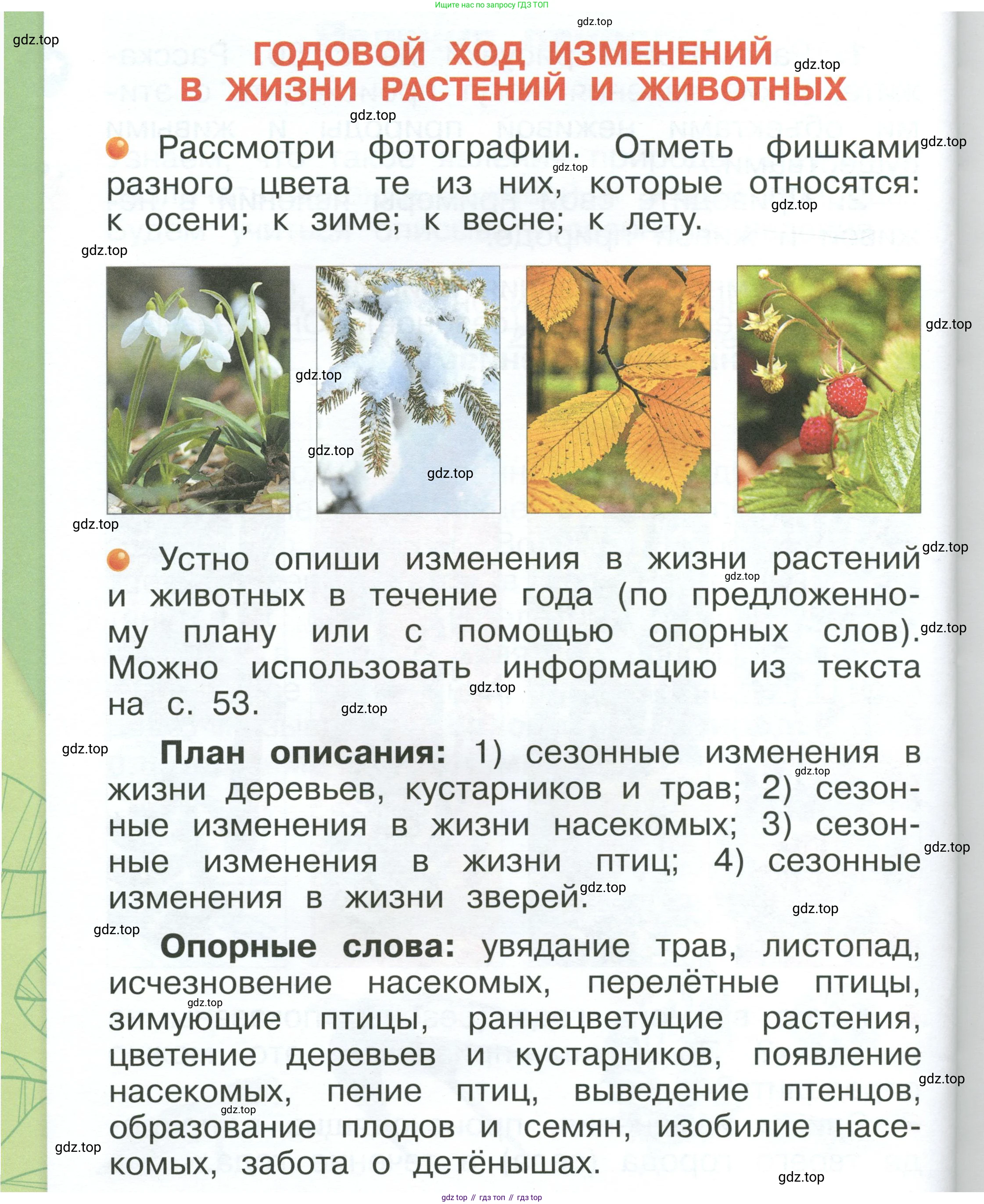 ГДЗ Окружающий мир, 1 класс Учебник, автор: Плешаков Андрей Анатольевич, издательство Просвещение, Москва, 2022, белого цвета, Часть 1, страница 52, Условие