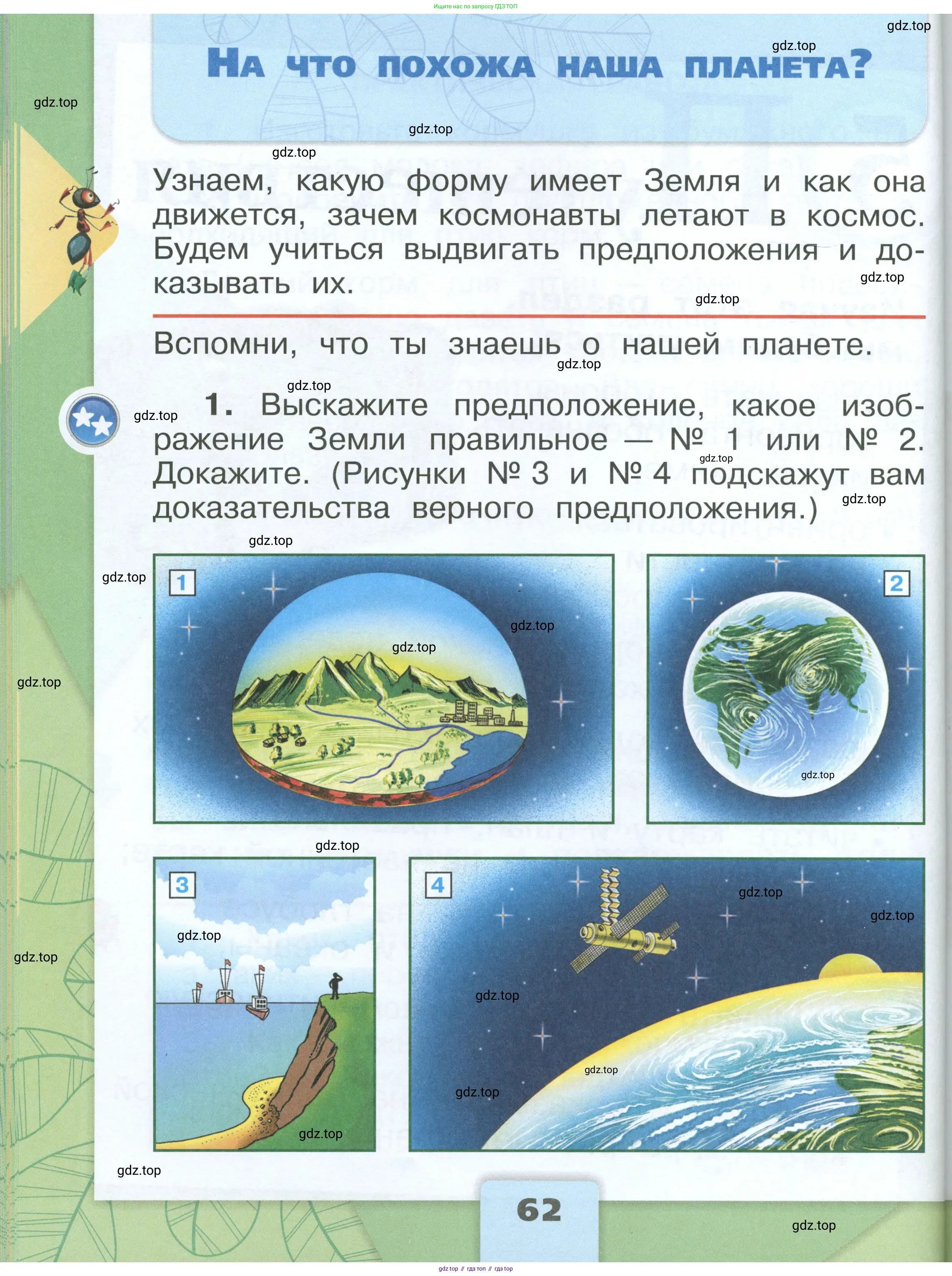 Окружающий мир, 1 класс Учебник, автор: Плешаков Андрей Анатольевич, издательство Просвещение, Москва, 2022, белого цвета, Часть 1, страница 62