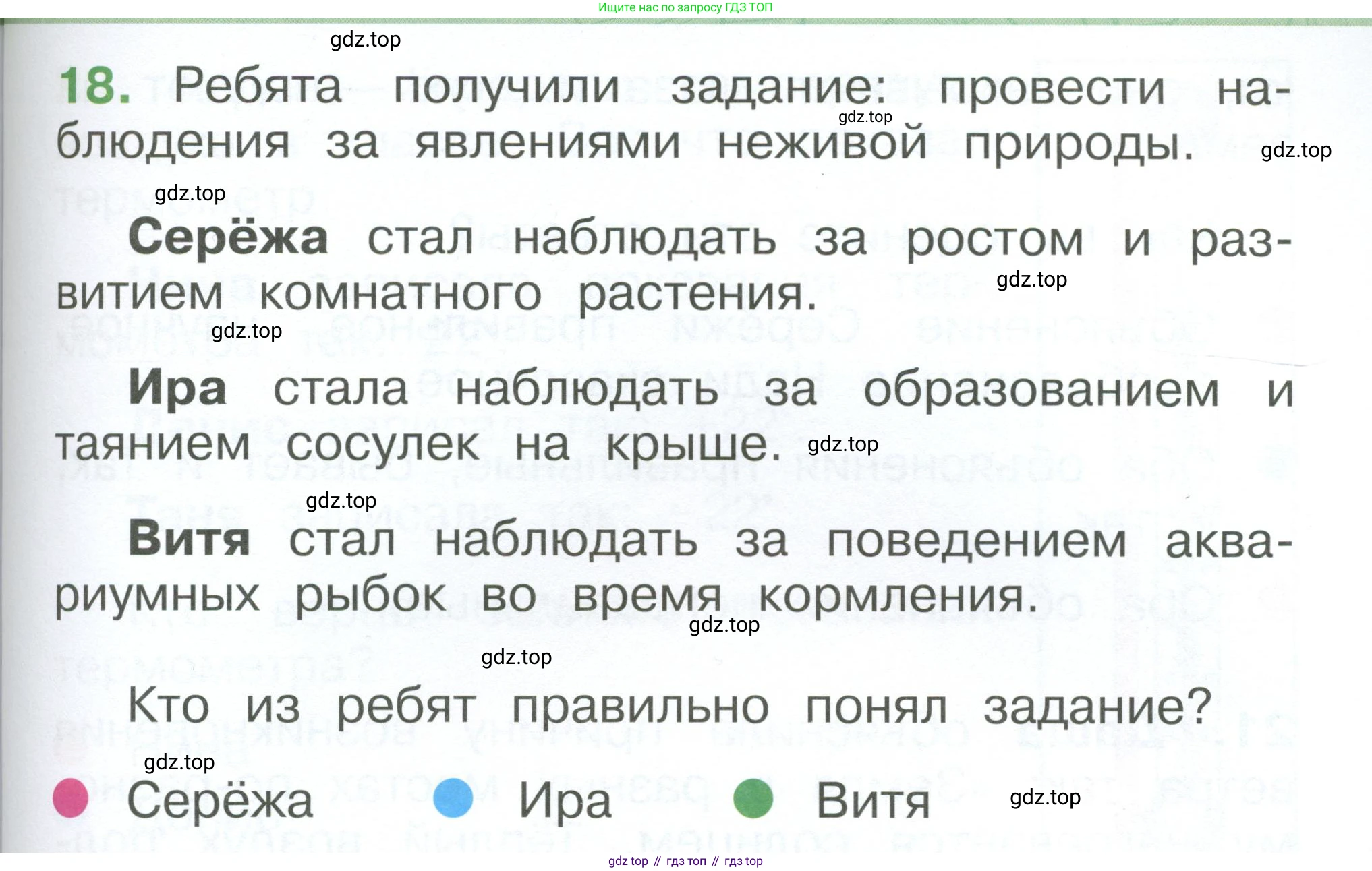 ГДЗ Окружающий мир, 1 класс Учебник, автор: Плешаков Андрей Анатольевич, издательство Просвещение, Москва, 2022, белого цвета, Часть 3, страница 95, номер 18, Условие