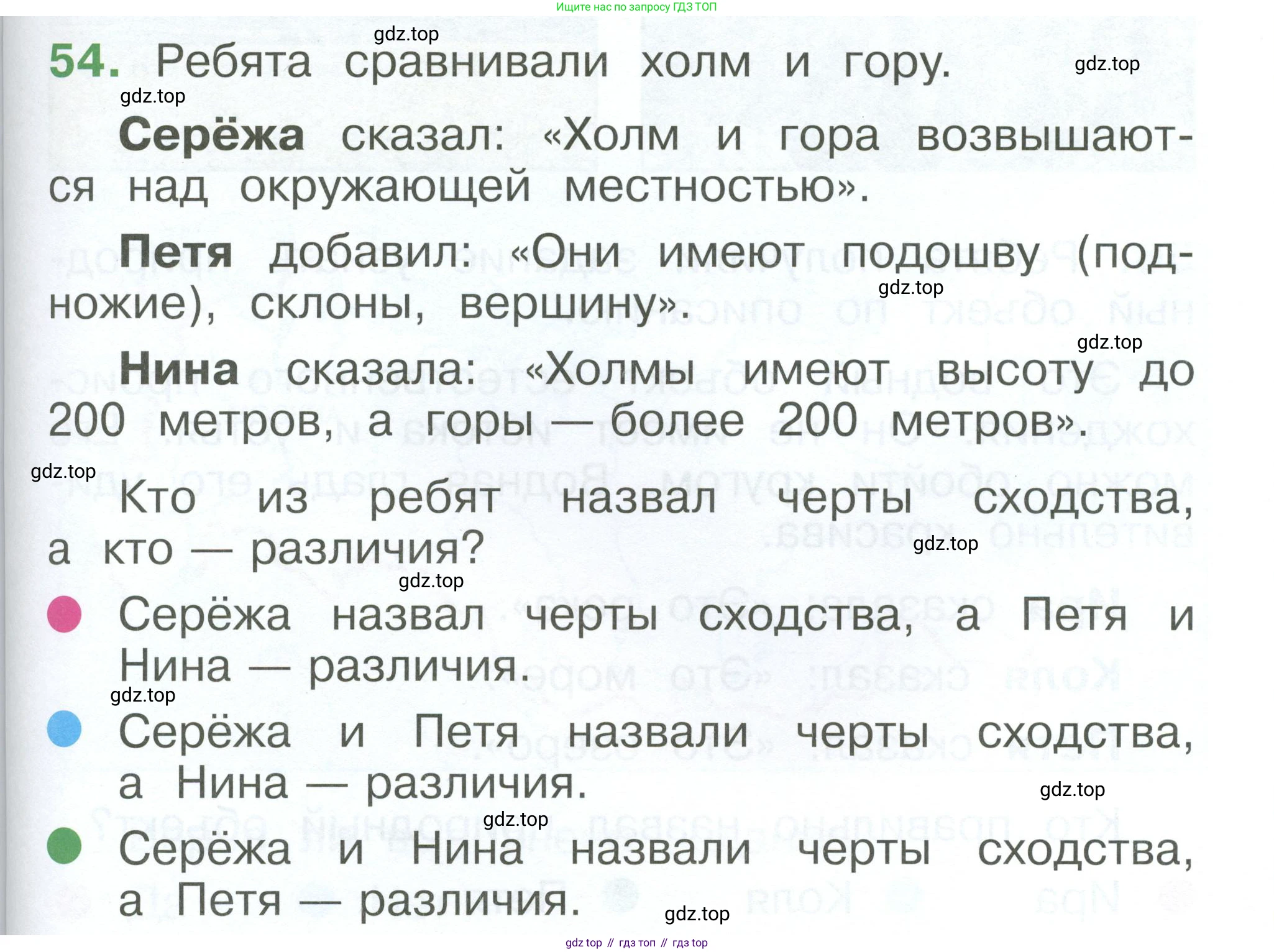 ГДЗ Окружающий мир, 1 класс Учебник, автор: Плешаков Андрей Анатольевич, издательство Просвещение, Москва, 2022, белого цвета, Часть 3, страница 113, номер 54, Условие