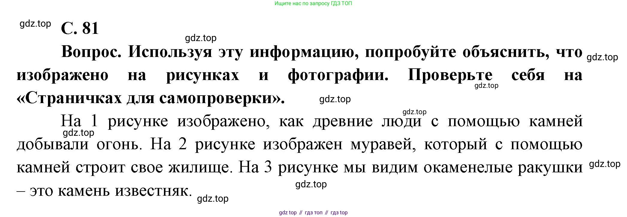 ГДЗ Окружающий мир, 1 класс Учебник, автор: Плешаков Андрей Анатольевич, издательство Просвещение, Москва, 2022, белого цвета, Часть 1, страница 81, Решение