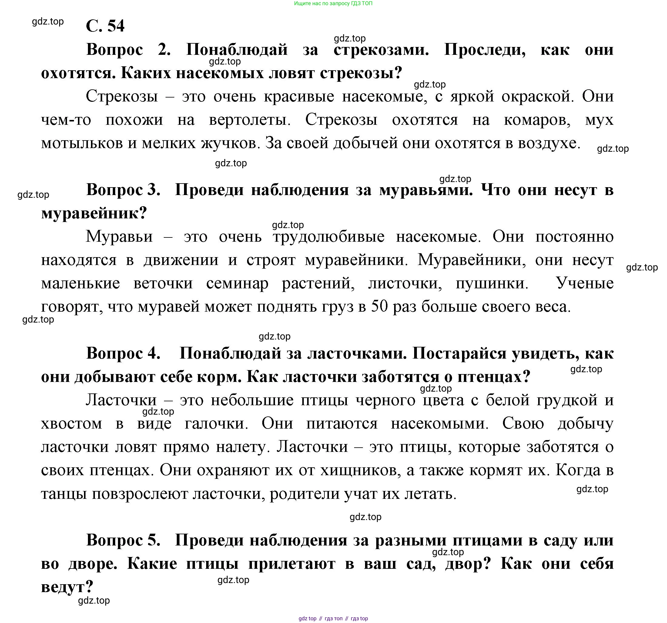 ГДЗ Окружающий мир, 1 класс Учебник, автор: Плешаков Андрей Анатольевич, издательство Просвещение, Москва, 2022, белого цвета, Часть 3, страница 54, Решение