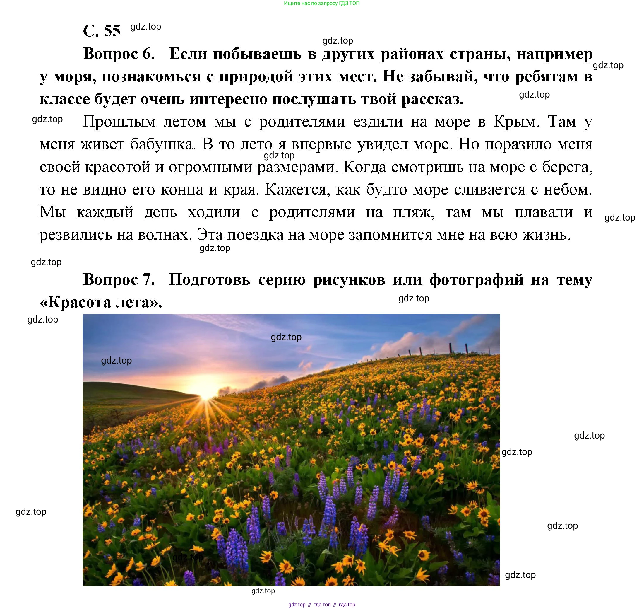 ГДЗ Окружающий мир, 1 класс Учебник, автор: Плешаков Андрей Анатольевич, издательство Просвещение, Москва, 2022, белого цвета, Часть 3, страница 55, Решение