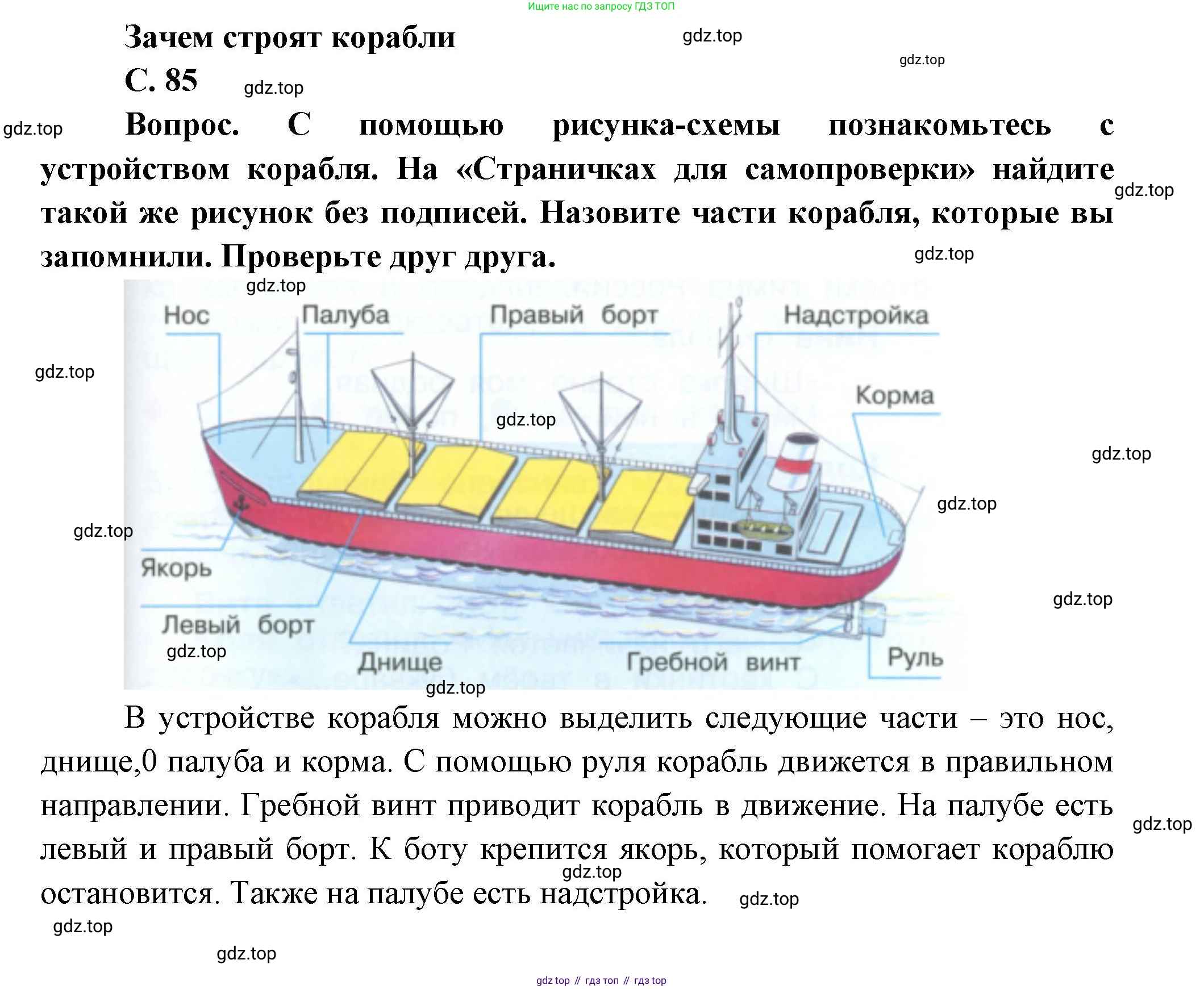 ГДЗ Окружающий мир, 1 класс Учебник, автор: Плешаков Андрей Анатольевич, издательство Просвещение, Москва, 2022, белого цвета, Часть 3, страница 85, Решение