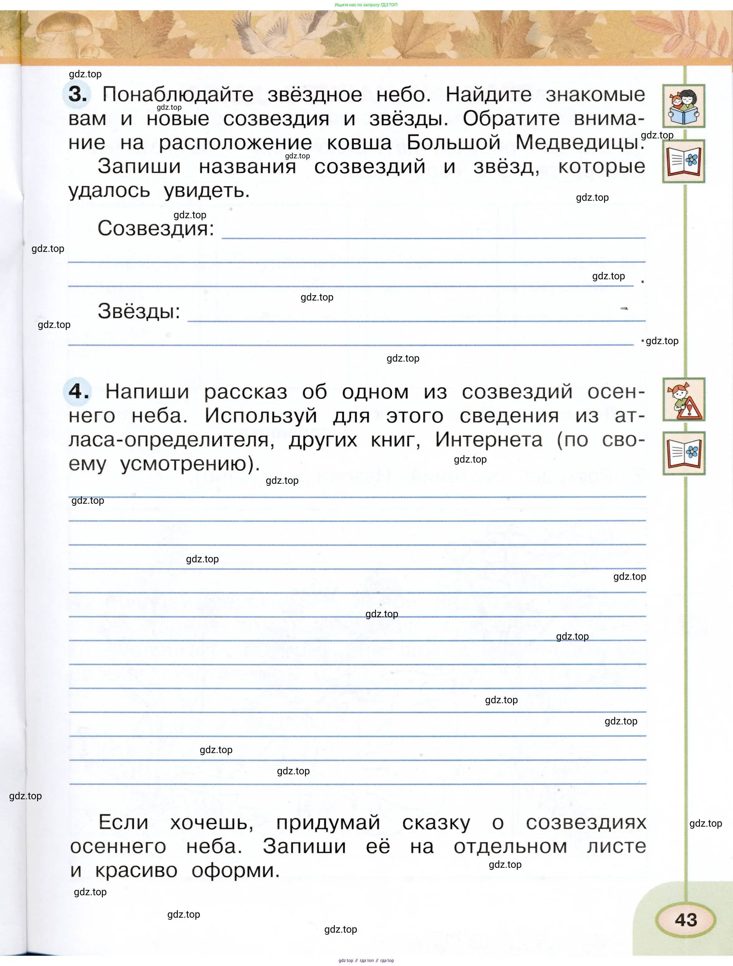 Окружающий мир, 2 класс рабочая тетрадь, авторы: Плешаков Андрей Анатольевич, Новицкая Марина Юрьевна, издательство Просвещение, Москва, 2019, белого цвета, Часть 1, страница 43