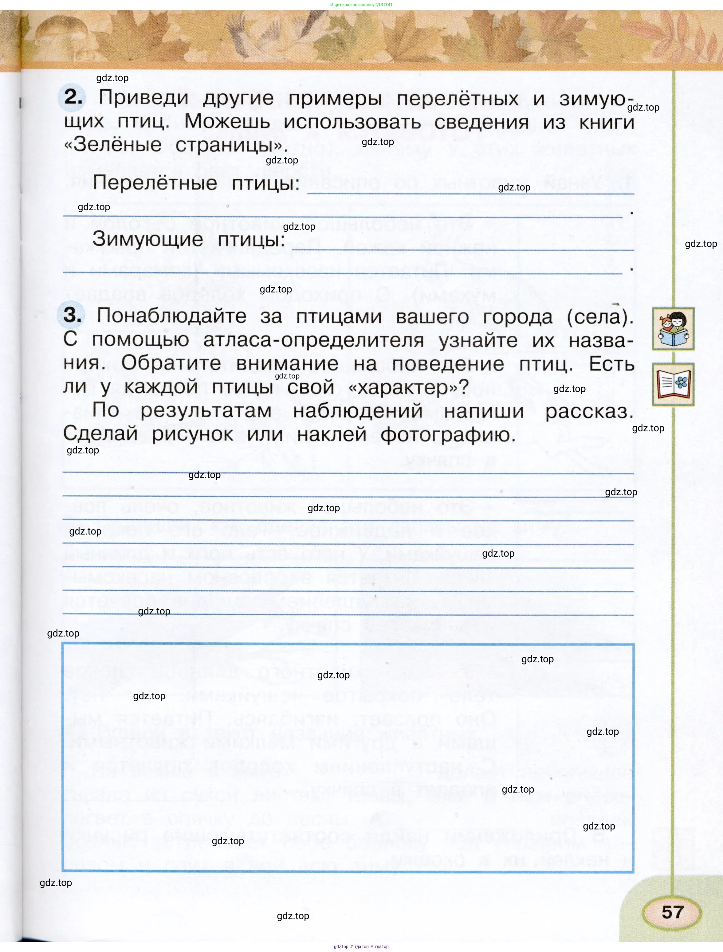Окружающий мир, 2 класс рабочая тетрадь, авторы: Плешаков Андрей Анатольевич, Новицкая Марина Юрьевна, издательство Просвещение, Москва, 2019, белого цвета, Часть 1, страница 57