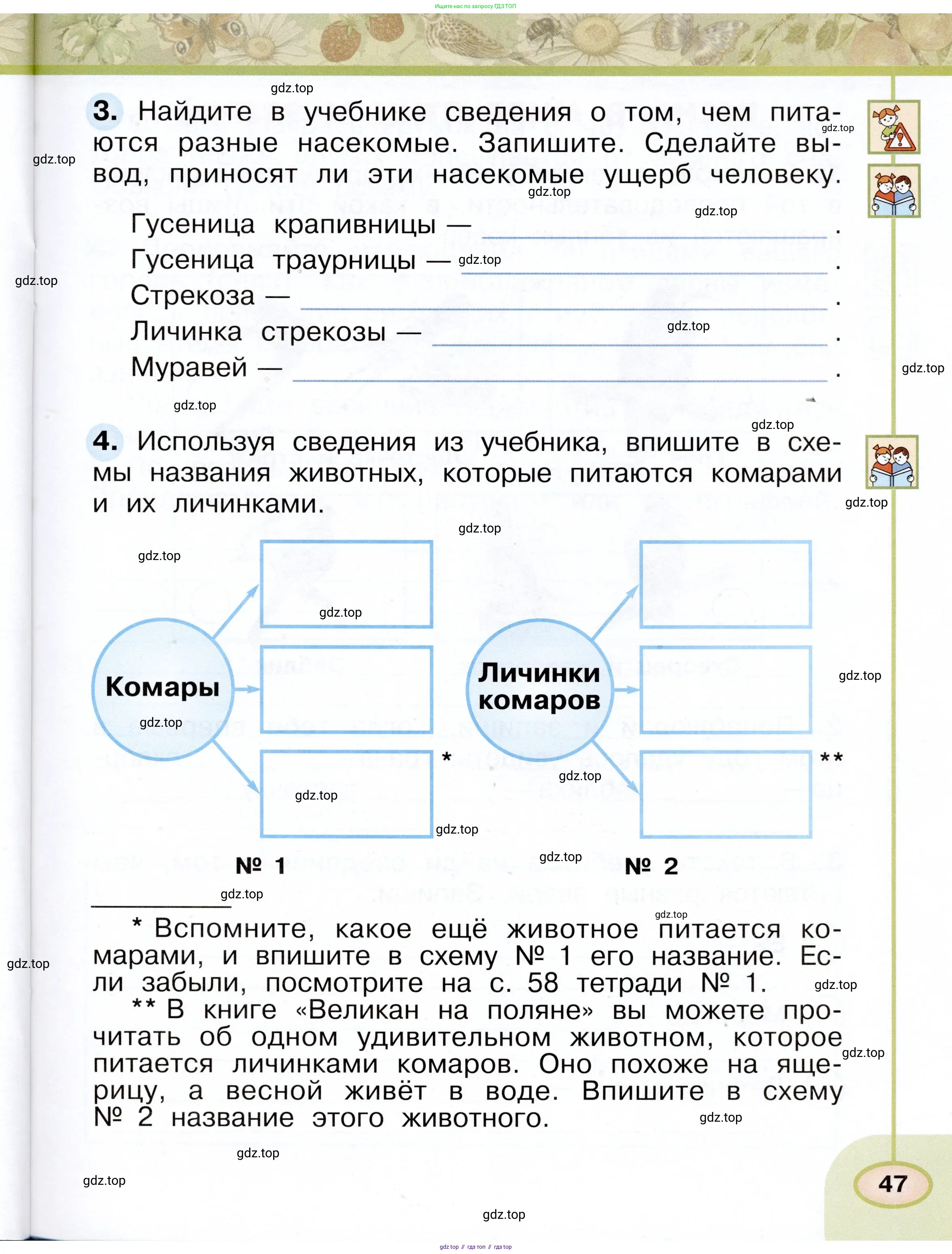 Окружающий мир, 2 класс рабочая тетрадь, авторы: Плешаков Андрей Анатольевич, Новицкая Марина Юрьевна, издательство Просвещение, Москва, 2019, белого цвета, Часть 1, страница 47