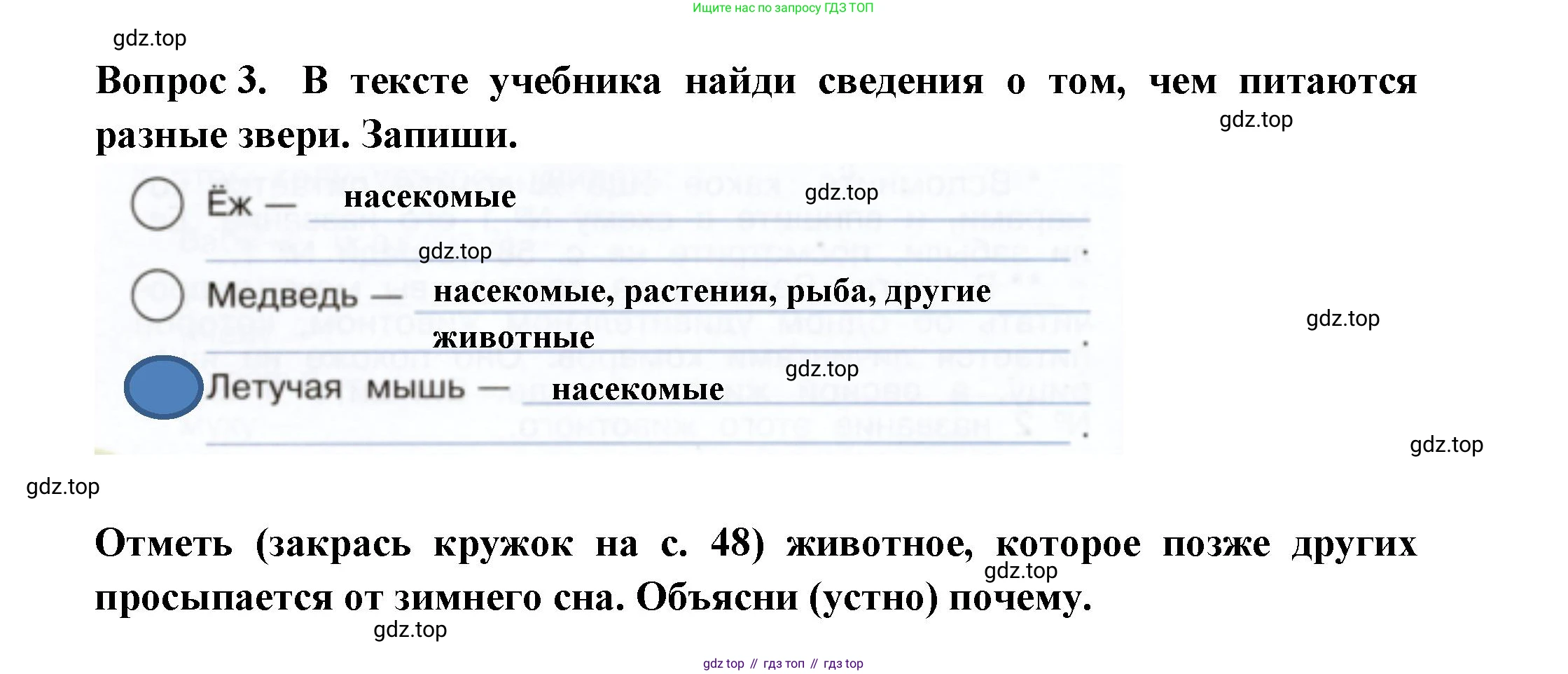 Окружающий мир, 2 класс рабочая тетрадь, авторы: Плешаков Андрей Анатольевич, Новицкая Марина Юрьевна, издательство Просвещение, Москва, 2019, белого цвета, Часть 2, страница 48, номер 3, Решение