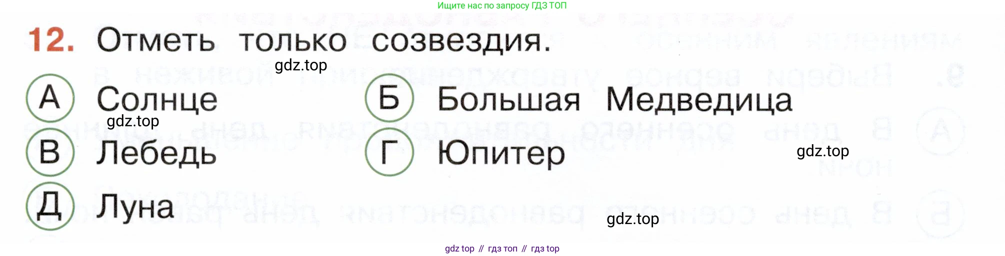 ГДЗ Окружающий мир, 2 класс Тесты, авторы: Плешаков Андрей Анатольевич, Новицкая Марина Юрьевна, Назарова З Д, издательство Просвещение, Москва, 2019, белого цвета, страница 20, номер 12, Условие