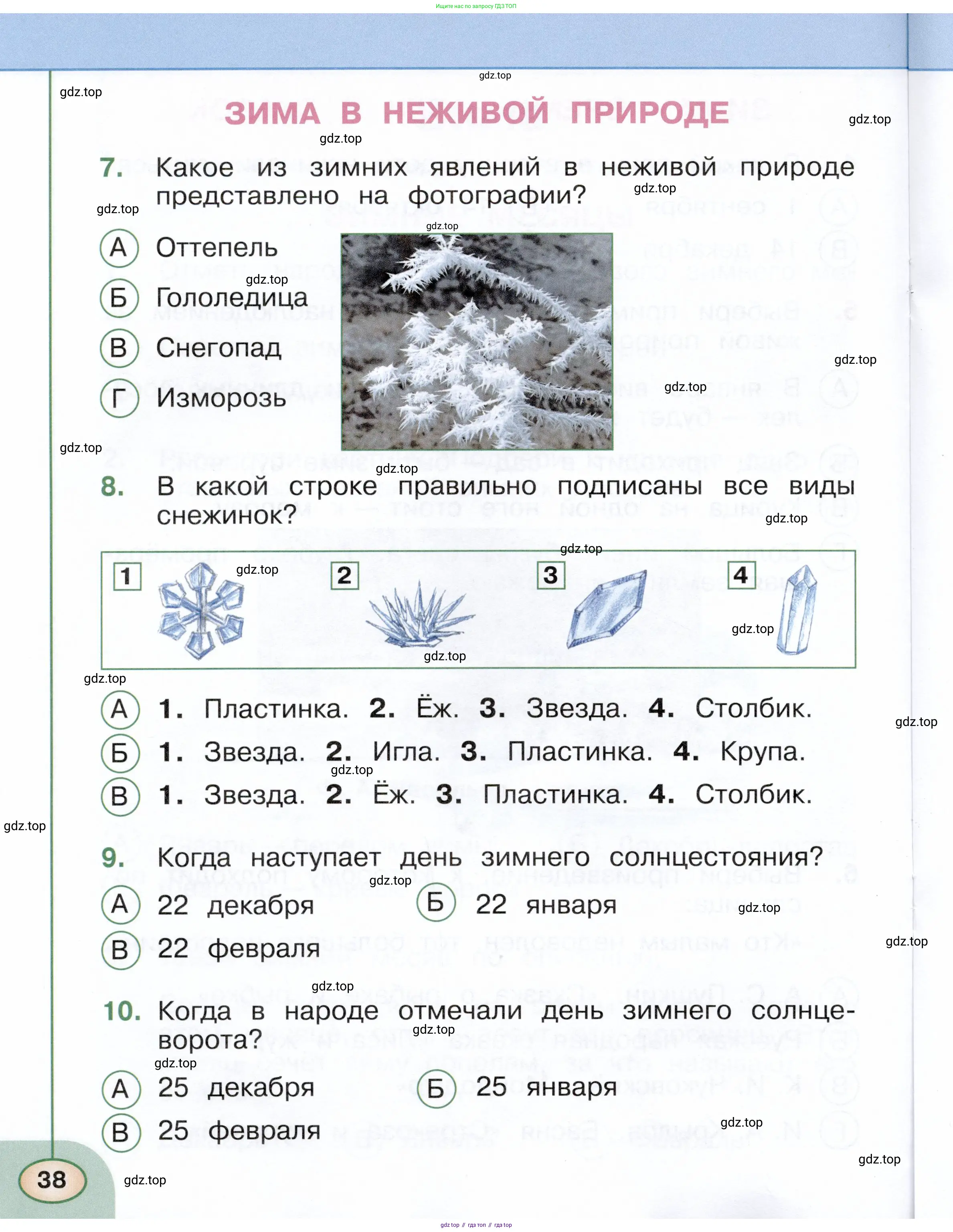 Окружающий мир, 2 класс Тесты, авторы: Плешаков Андрей Анатольевич, Новицкая Марина Юрьевна, Назарова З Д, издательство Просвещение, Москва, 2019, белого цвета, страница 38