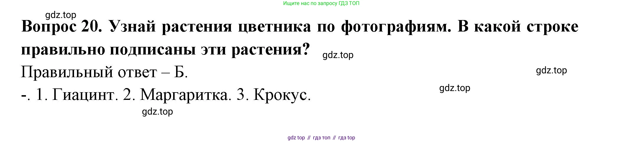 ГДЗ Окружающий мир, 2 класс Тесты, авторы: Плешаков Андрей Анатольевич, Новицкая Марина Юрьевна, Назарова З Д, издательство Просвещение, Москва, 2019, белого цвета, страница 61, номер 20, Решение