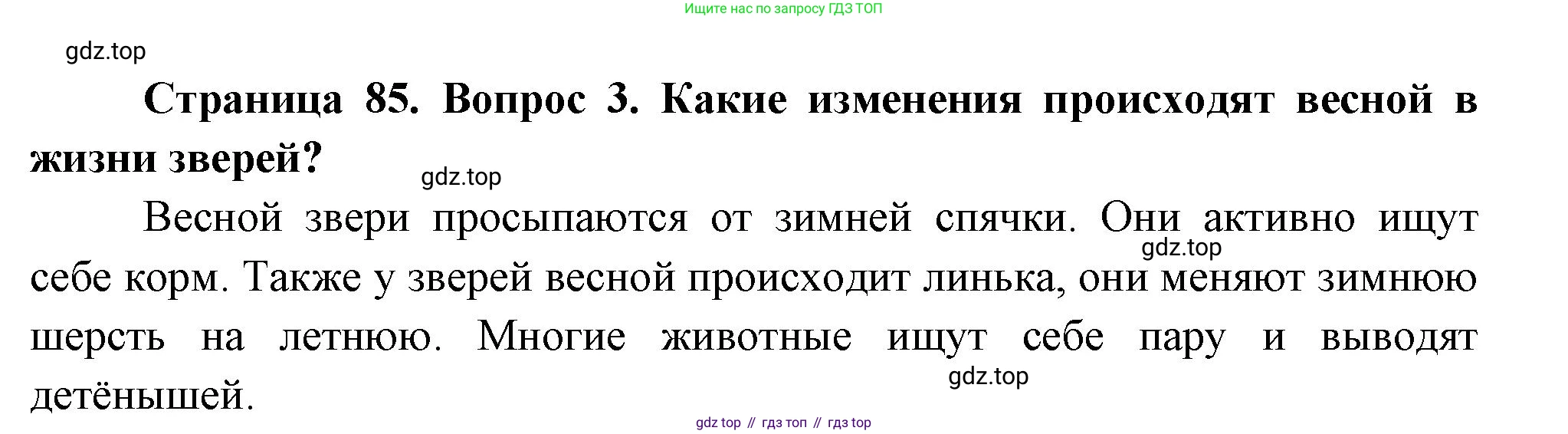 ГДЗ Окружающий мир, 2 класс Учебник, авторы: Плешаков Андрей Анатольевич, Новицкая Марина Юрьевна, издательство Просвещение, Москва, 2023, белого цвета, Часть 2, страница 85, номер 3, Решение