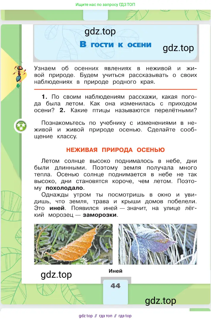Окружающий мир, 2 класс Учебник, автор: Плешаков Андрей Анатольевич, издательство Просвещение, Москва, 2023, белого цвета, Часть 1, страница 44