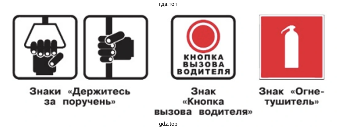 Знаки безопасности на общественном транспорте