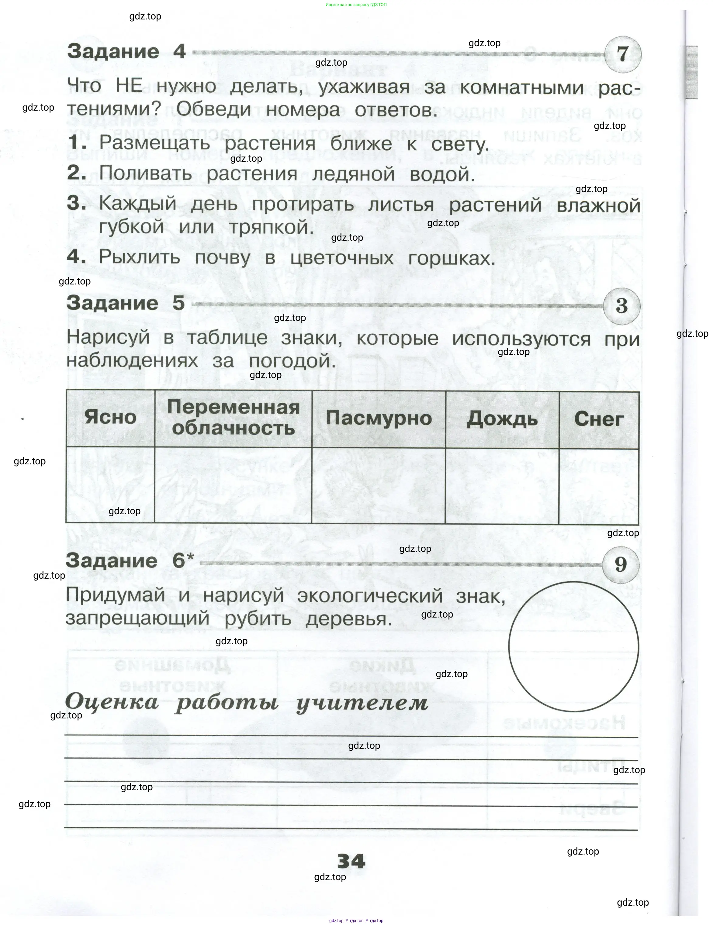 Окружающий мир, 2 класс Проверочные работы, авторы: Плешаков Андрей Анатольевич, Плешаков С А, издательство Просвещение, Москва, 2023, белого цвета, страница 34