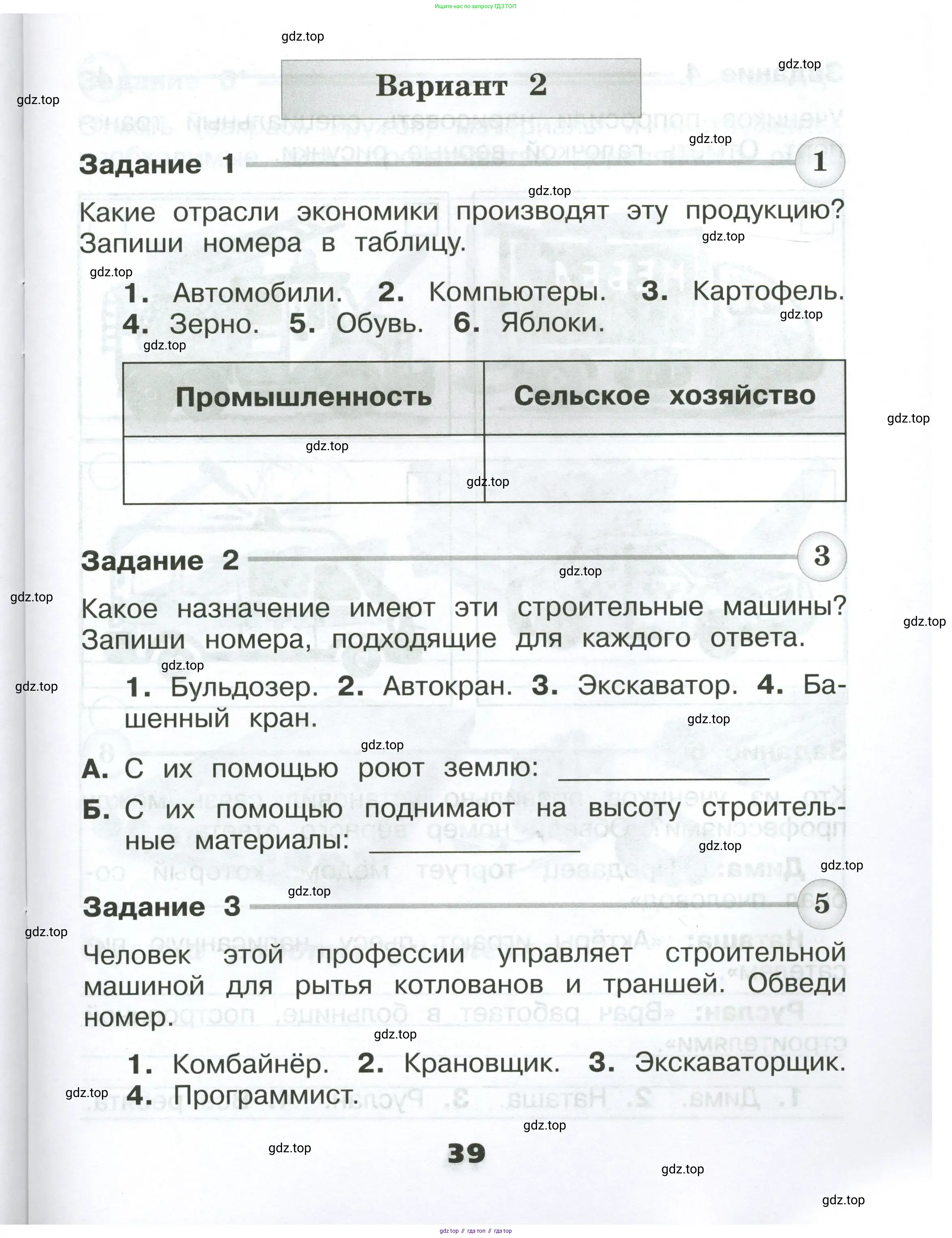 Окружающий мир, 2 класс Проверочные работы, авторы: Плешаков Андрей Анатольевич, Плешаков С А, издательство Просвещение, Москва, 2023, белого цвета, страница 39