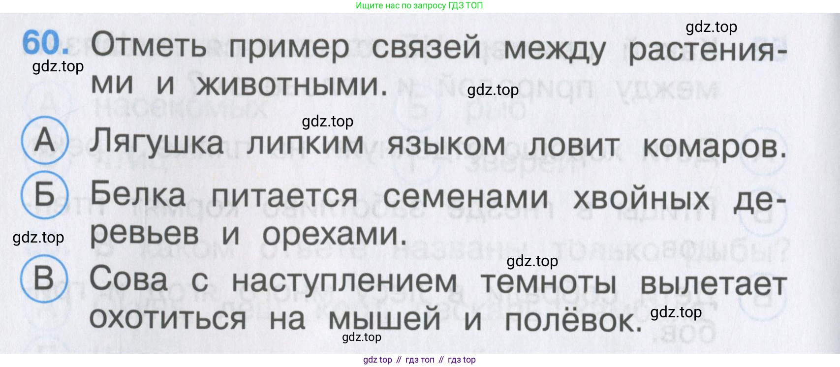 ГДЗ Окружающий мир, 2 класс Тесты, авторы: Плешаков Андрей Анатольевич, Гара Наталья Николаевна, Назарова З Д, издательство Просвещение, Москва, 2015, белого цвета, страница 24, номер 60, Условие